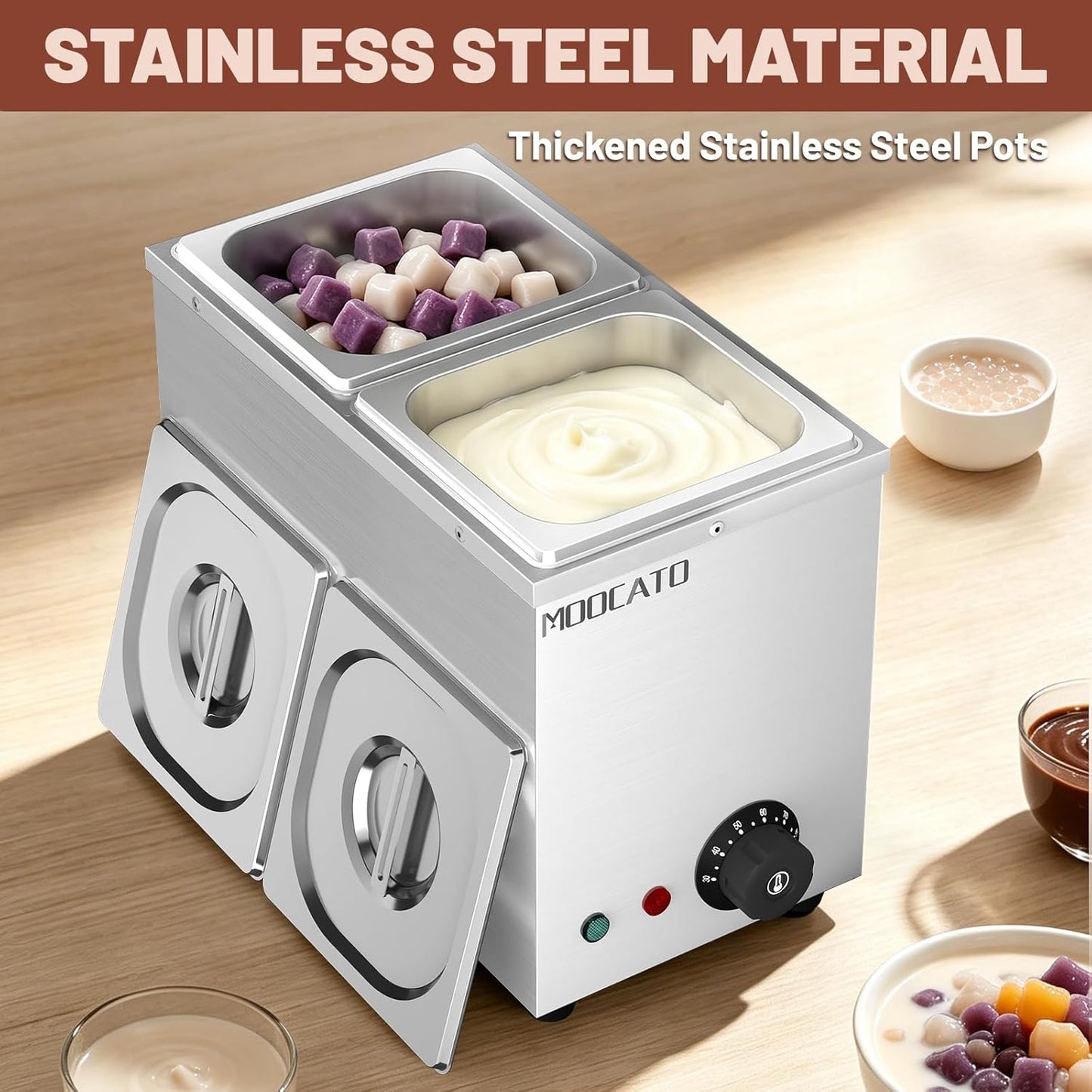Schokoladenschmelzmaschine mit 2 Stück 1/6 GN Behälter