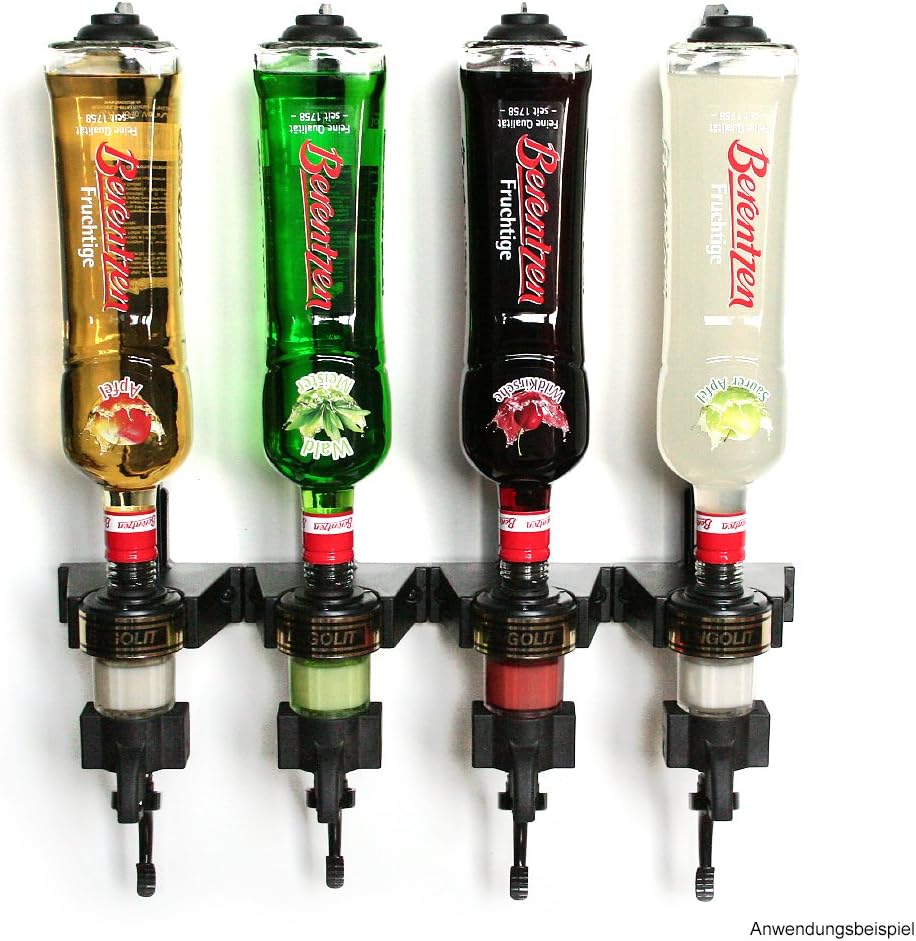 4er Dosierer & Flaschenhalter-Set für Wandmontage, 3.0 cl (Finger Push)