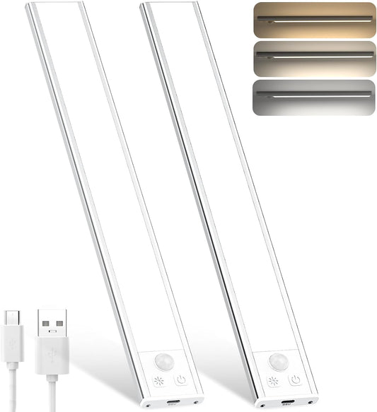 2 x Unterbauleuchten mit Bewegungsmelder, 3000k/4000k/6500k / 31cm*2
