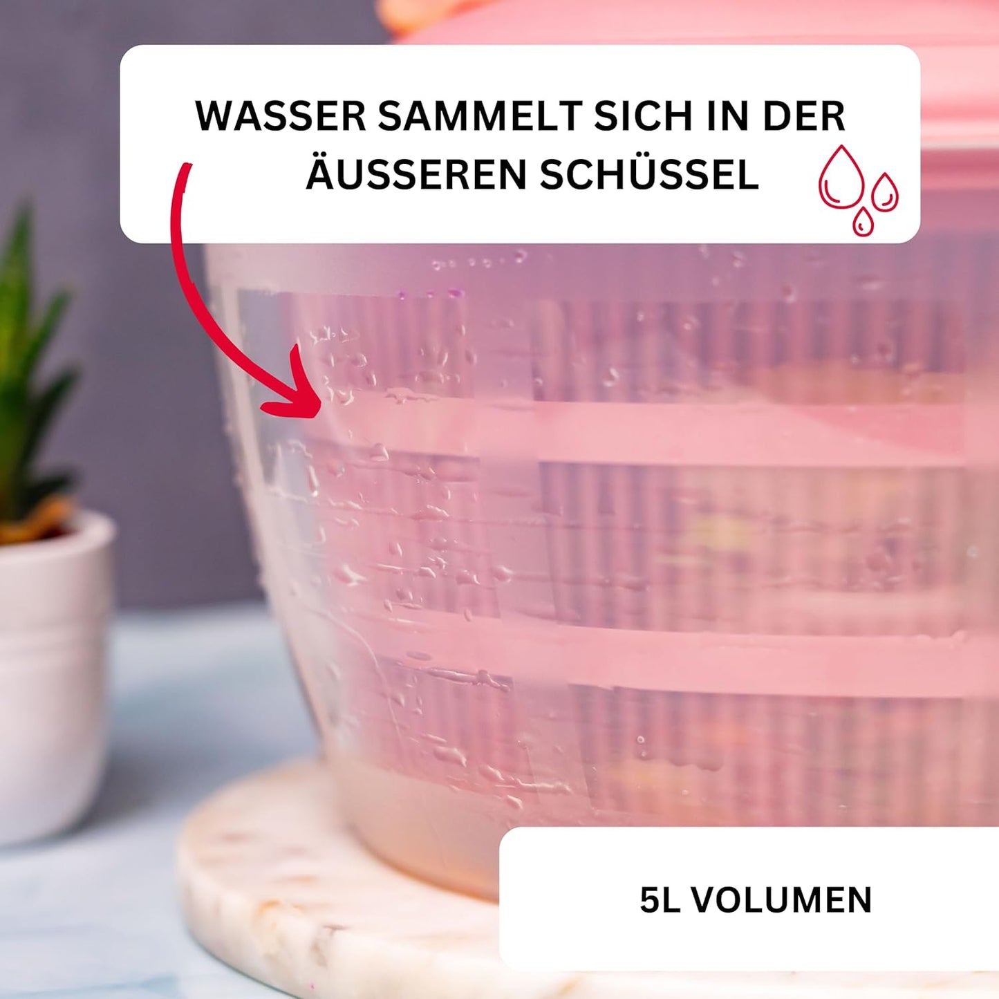 Salatschleuder Fortuna, Rosa, Standard