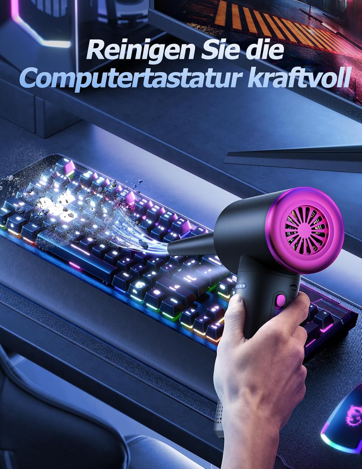 Elektrisches Druckluftgebläse AD36 mit Akku und LED-Licht, AD36