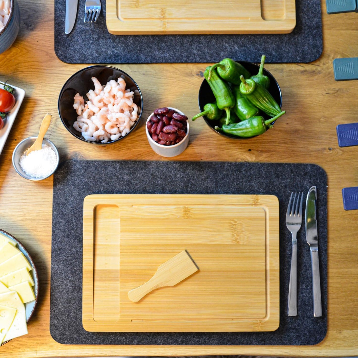 Raclette-Teller-Set für 2 Personen, 2er Set mit Spatel