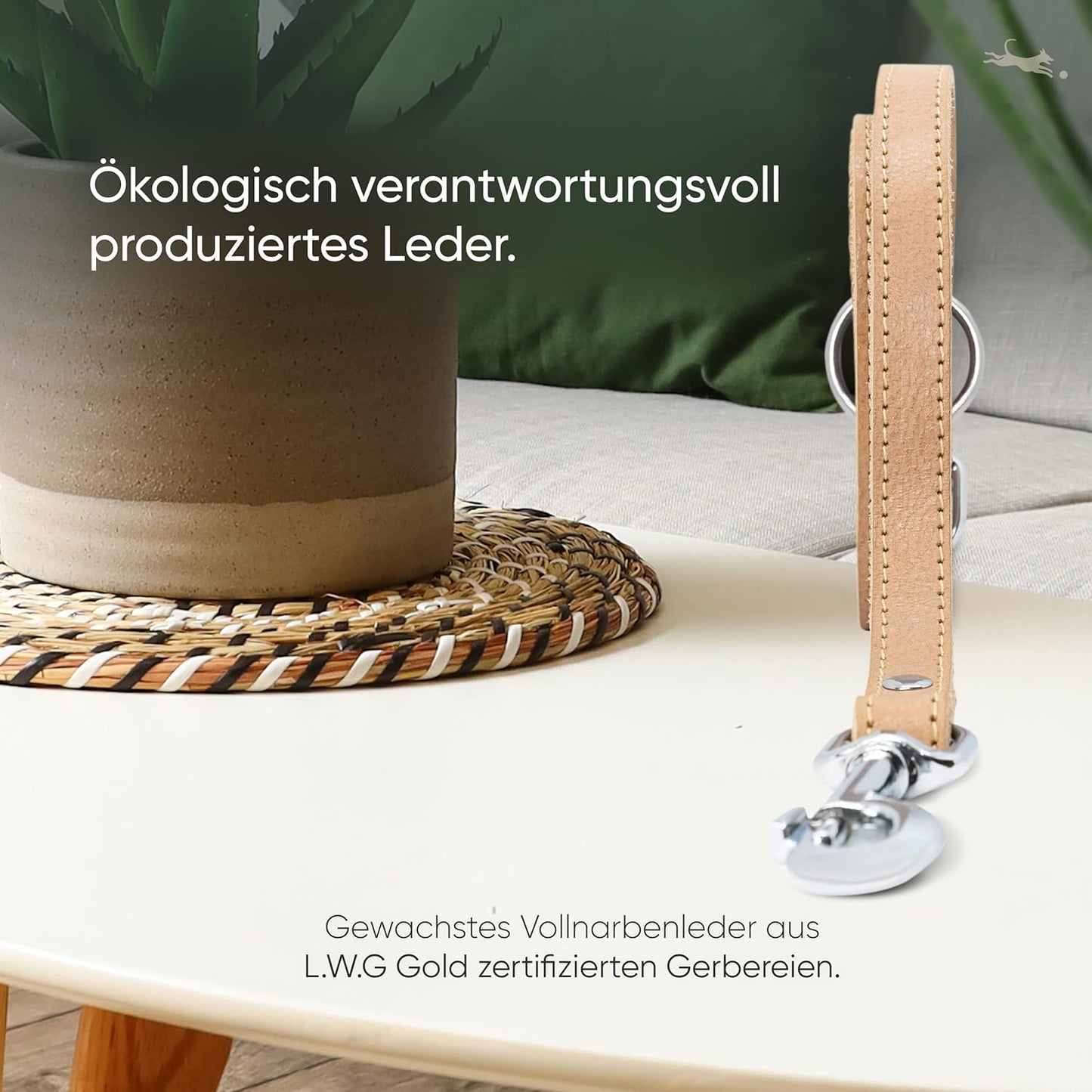 Amstelpark Kollektion - Hundeleine, 3-fach verstellbar, 2m, 25mm Breite Sand