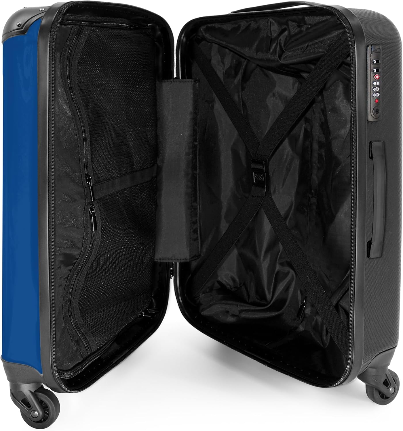 Hartschalen-Trolley mit 4 Rollen (mittelgross), Unifarben - Blau Mittelgross