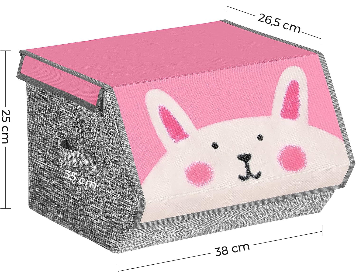 3er-Set faltbare Aufbewahrungsboxen mit Tiermotiven, Löwe-, Kaninchen-, Katze-Motive