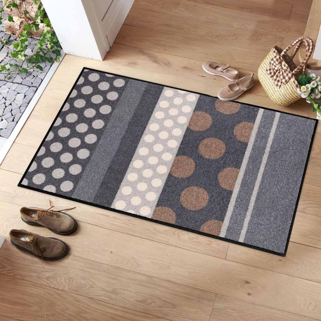 Fussmatte Glamour Dots Grigio (75 x 120 cm), 75 x 120 cm (Rechteckig)