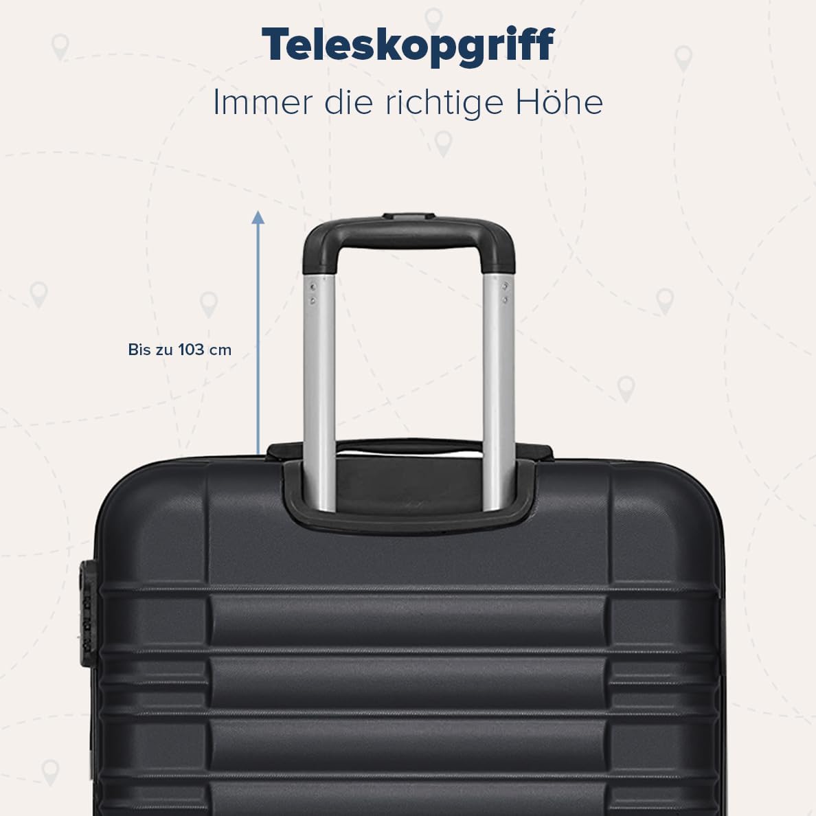 3-teiliges Hartschalenkoffer-Set, Small + Medium + Large Schwarz