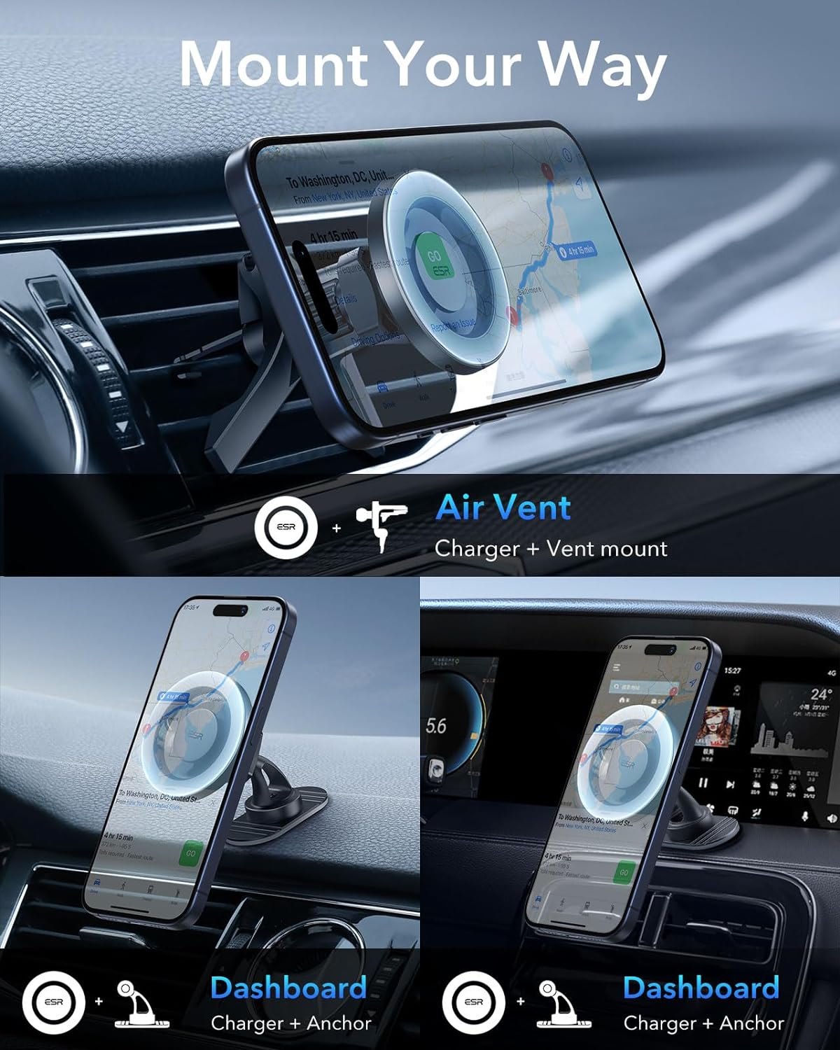 HaloLock Magnetic 2K6040101 Carphone Mount Ultra Strong, Entlüftung Autohalterung