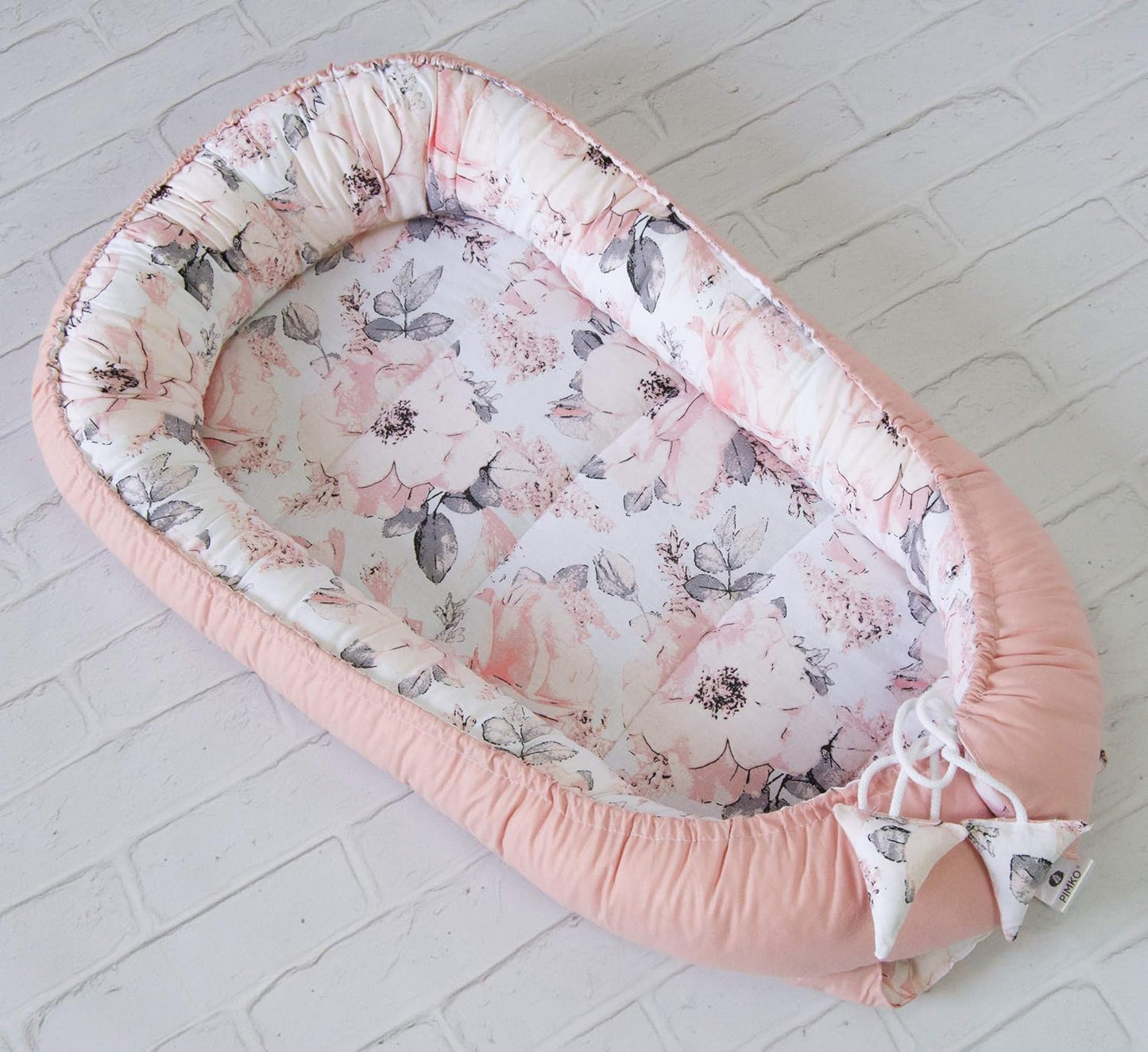 Babynest für Säuglinge, Rosa Blumen