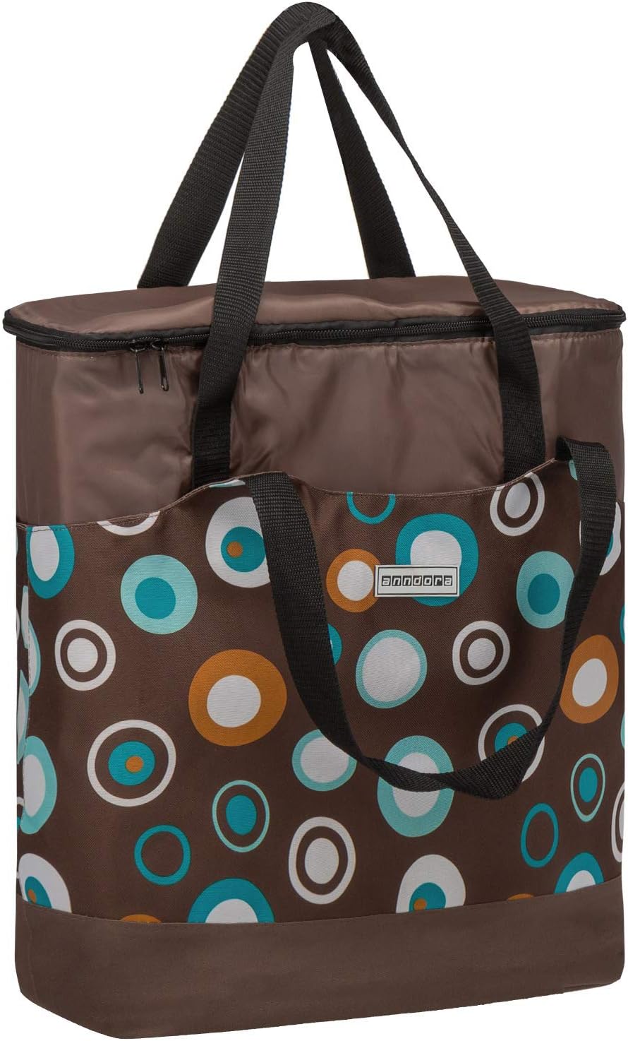 2-in-1 Einkaufstasche mit Isoliertasche, Braun Hellblau