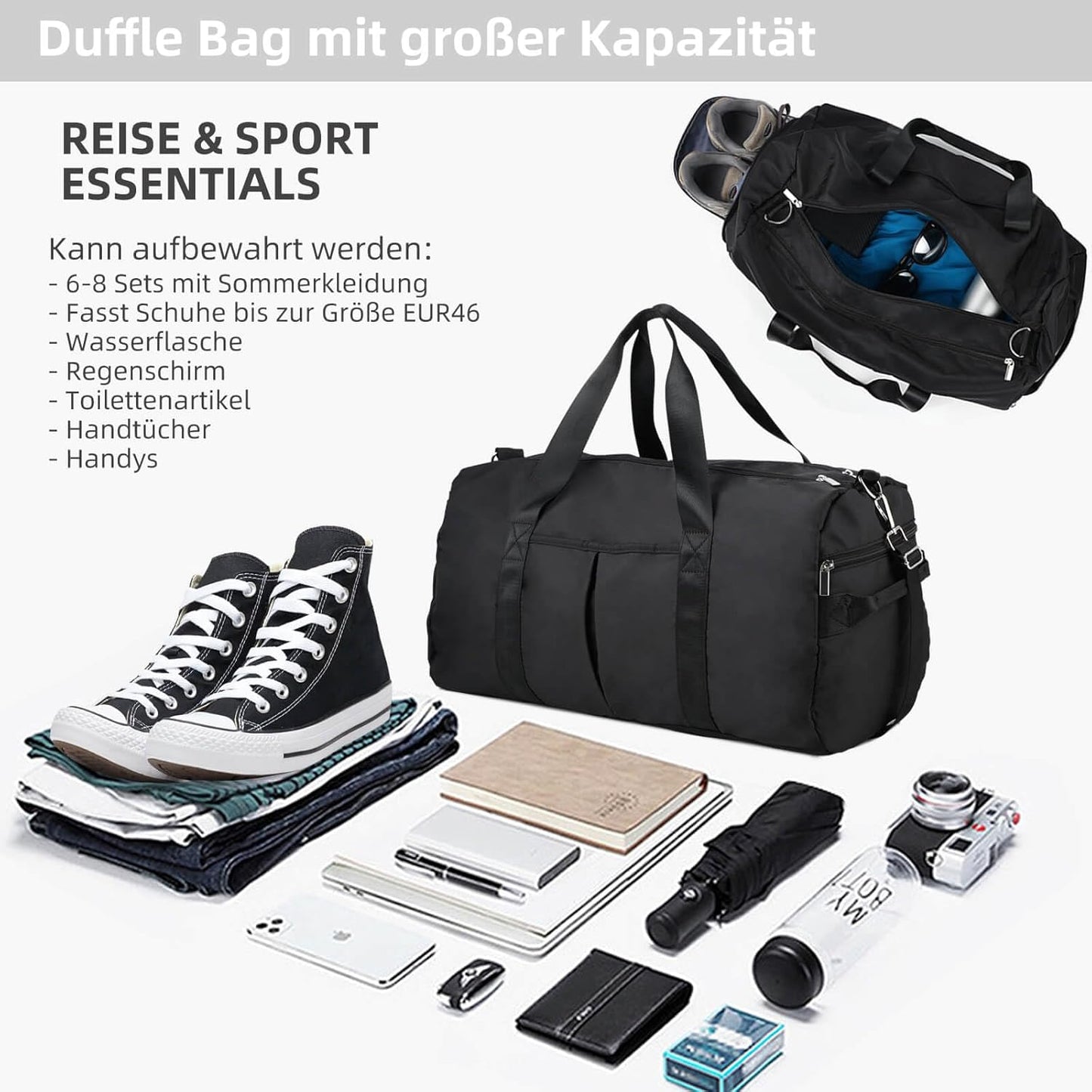 Sporttasche mit Schuhfach, 40L