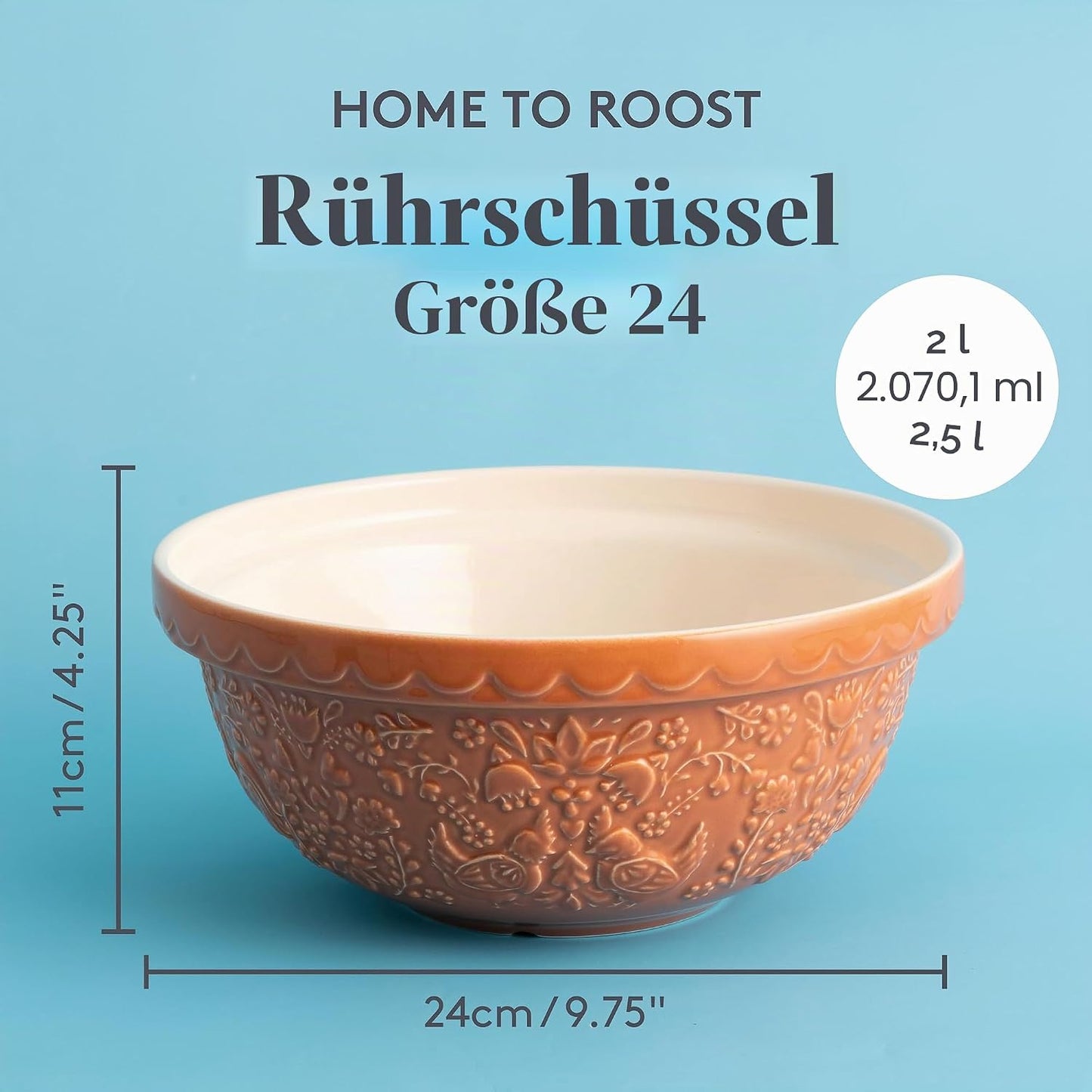 Home to Roost Rührschüssel mit Huhn-Motiv, 24 cm