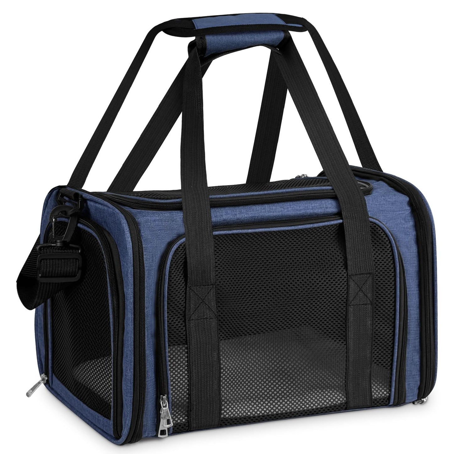 Faltbare Transporttasche für Katzen und Hunde bis 8 kg, Dunkelblau L 50 x B 34 x H 34 cm