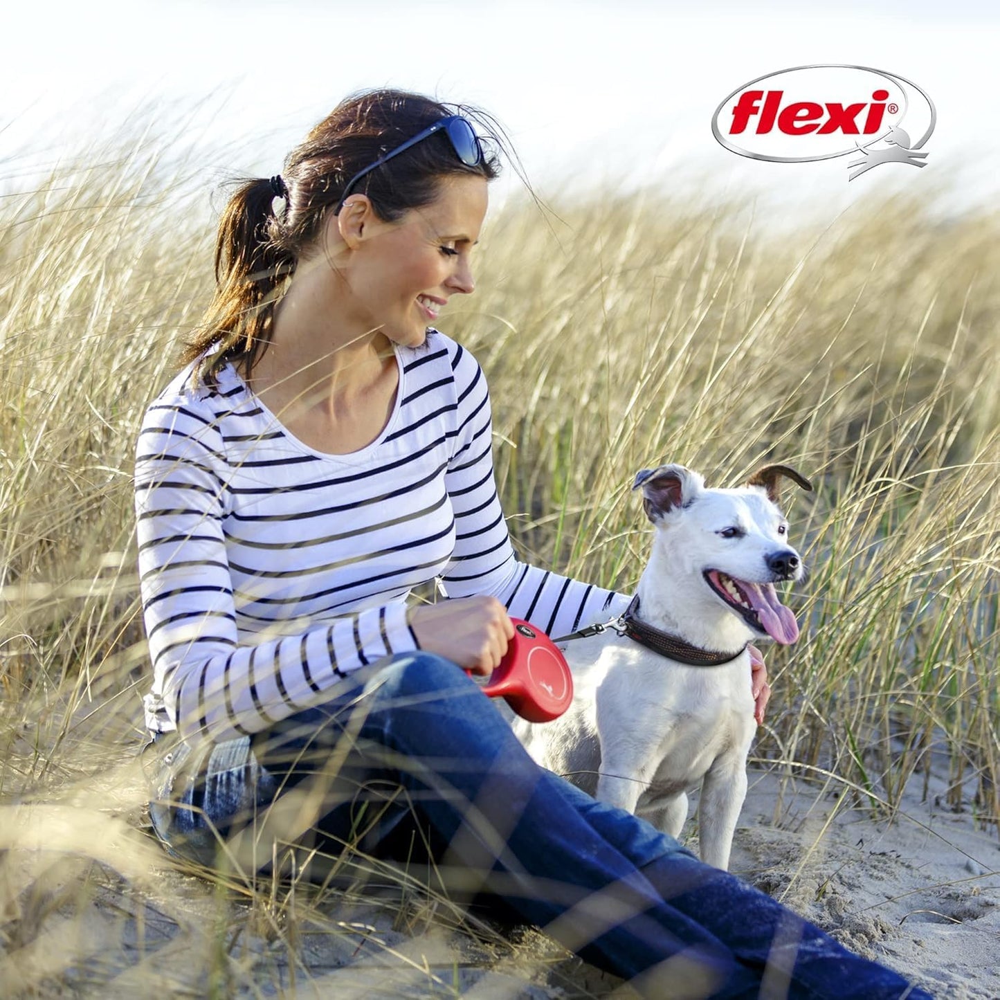 Rollleine für Hunde bis 50 kg, 5 m Gurtlänge, L: 5m (max. 50kg) Schwarz