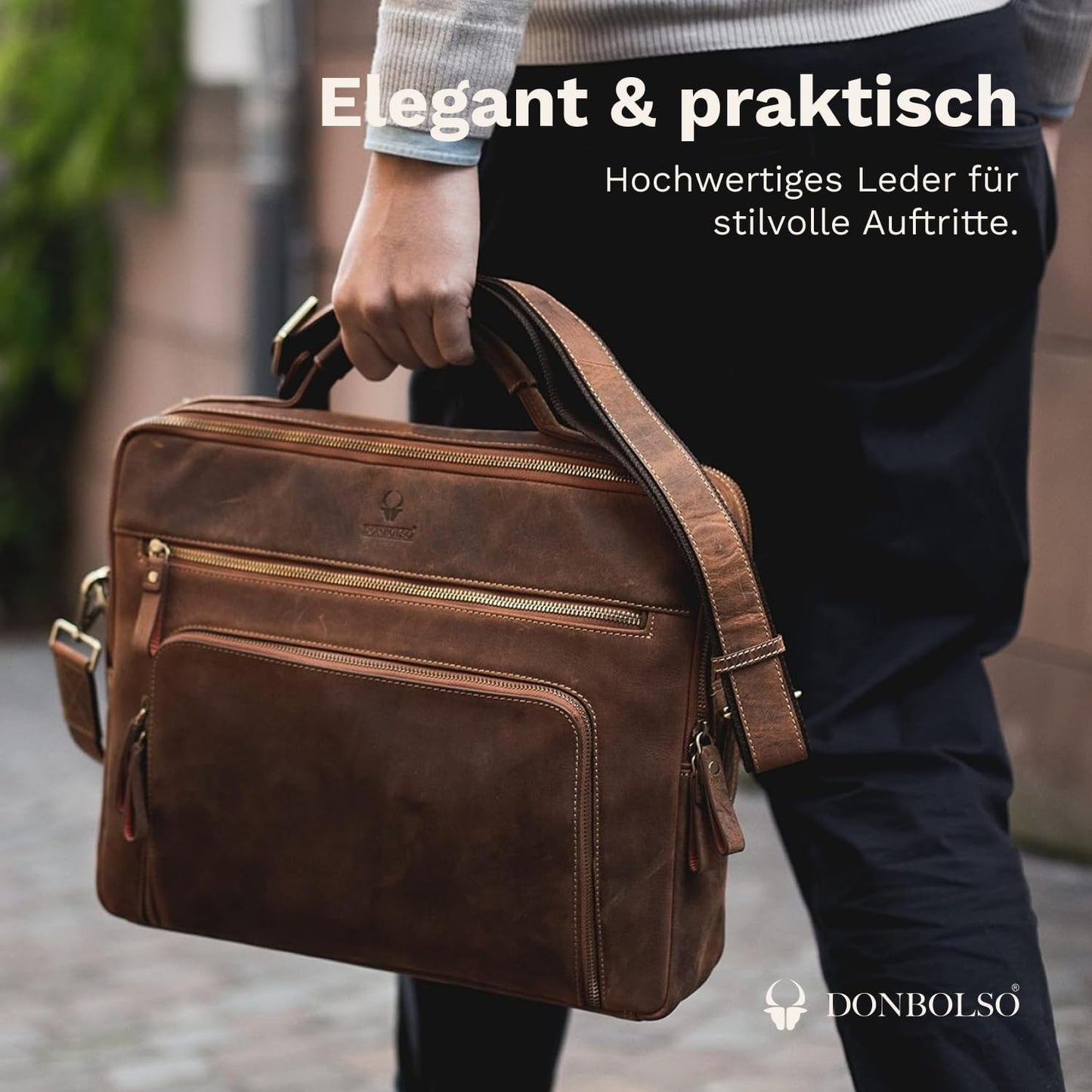 Laptoptasche San Francisco für Notebook, L Vintage Braun