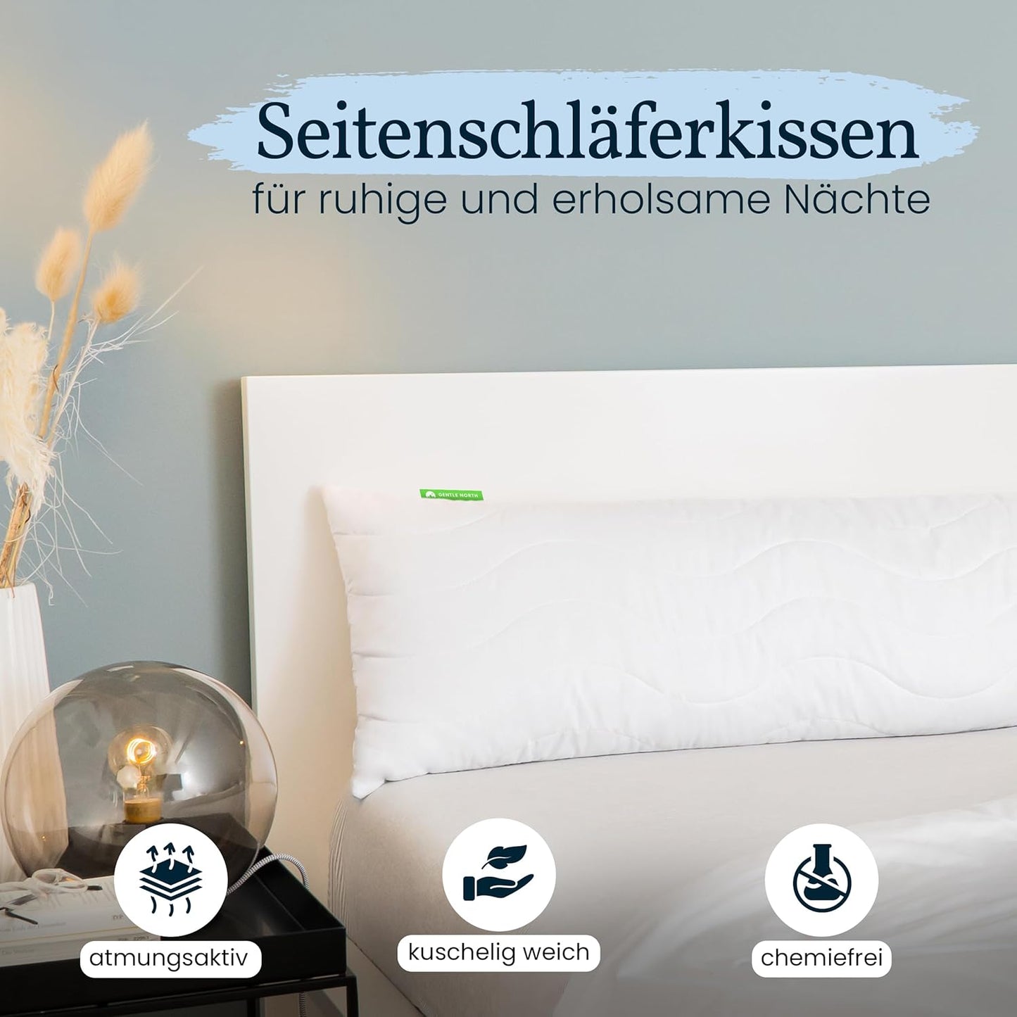 Seitenschläferkissen 40x145cm mit Mikrofaserfüllung, 40 X 145cm