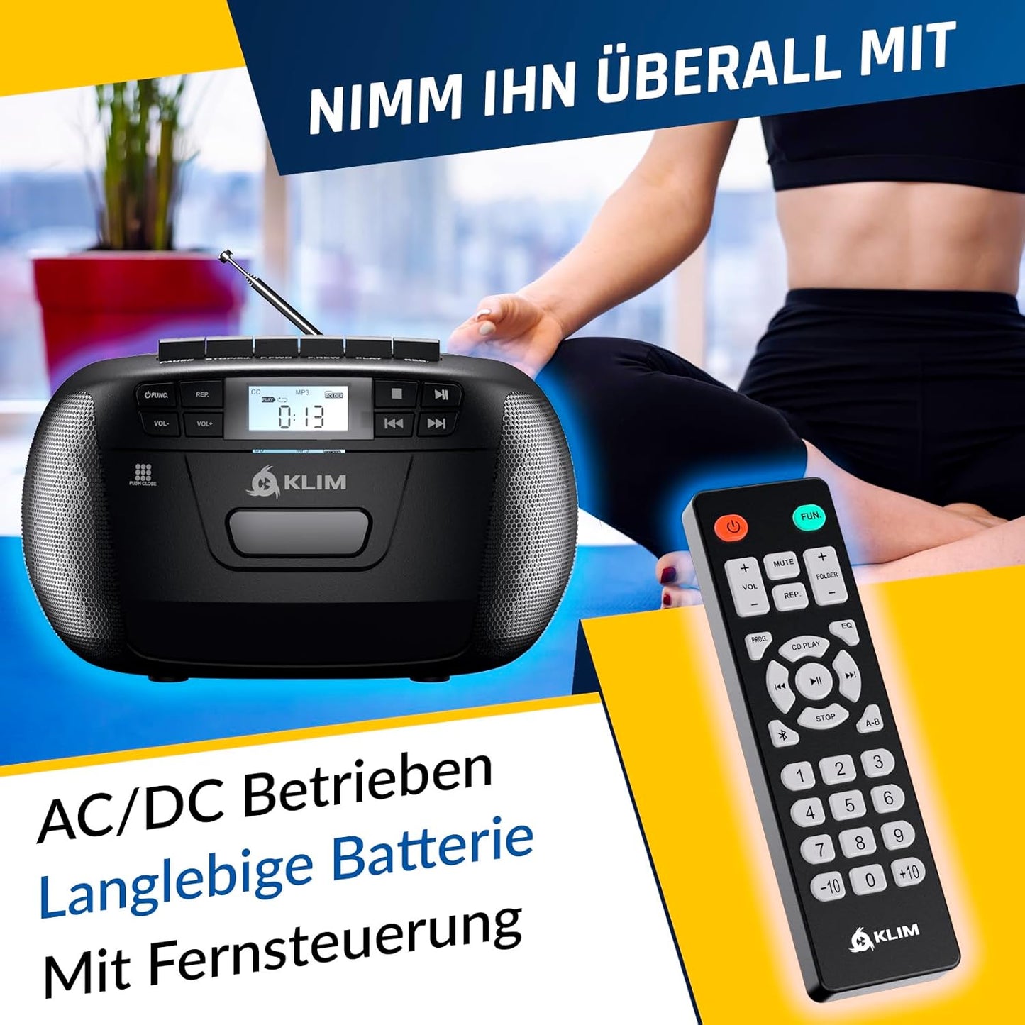 CD-Player mit Kassette, Black