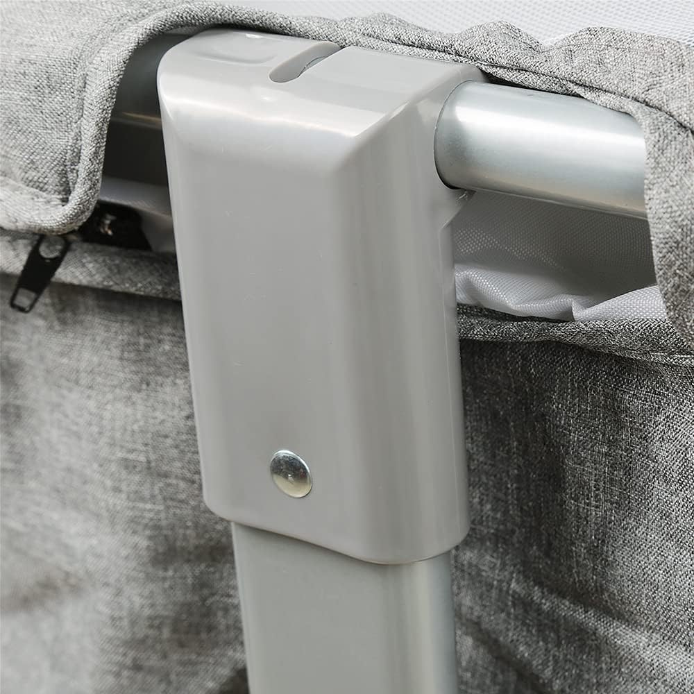 Babybett mit Moskitonetz und Wiegefunktion, 92*58*70-90 Cm(gris Foncé)