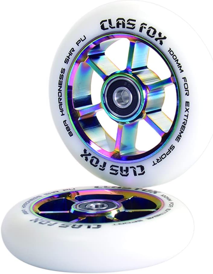 Pro Stunt Scooter Rollen, Weiss-Regenbogen