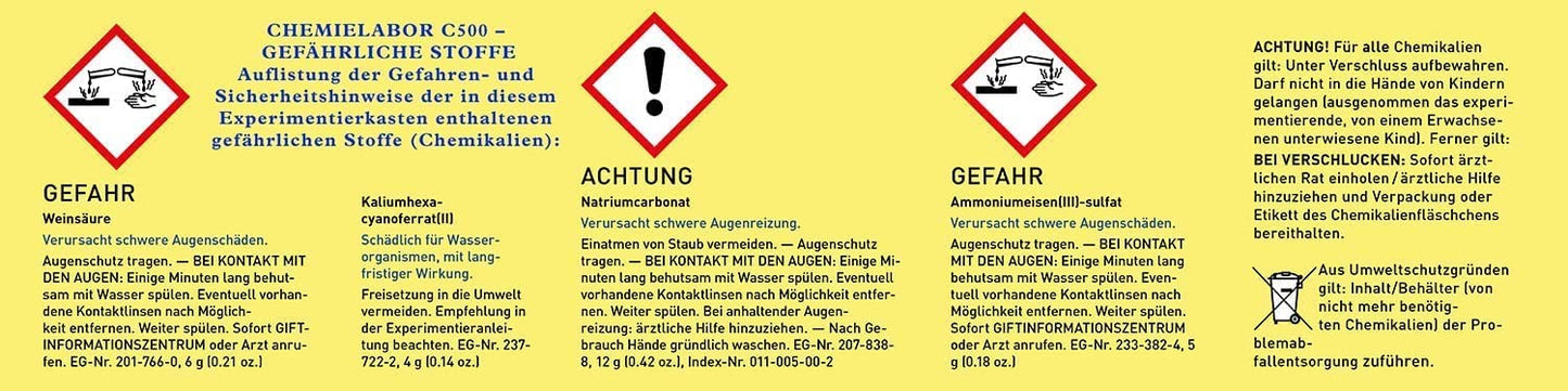 Chemielabor C500, Experimentierkasten, Aktuelles Modell
