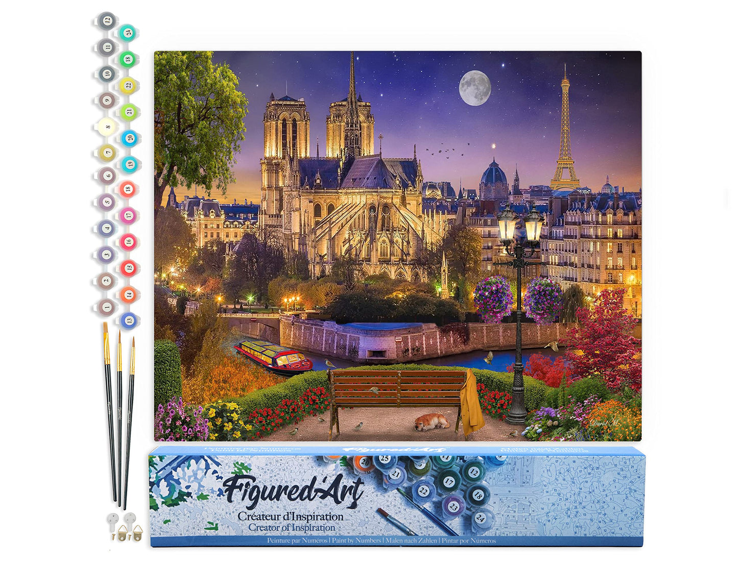 Malen nach Zahlen Set Notre Dame, Notre Dame unter den Sternen 40x50cm (Ohne Rahmen)