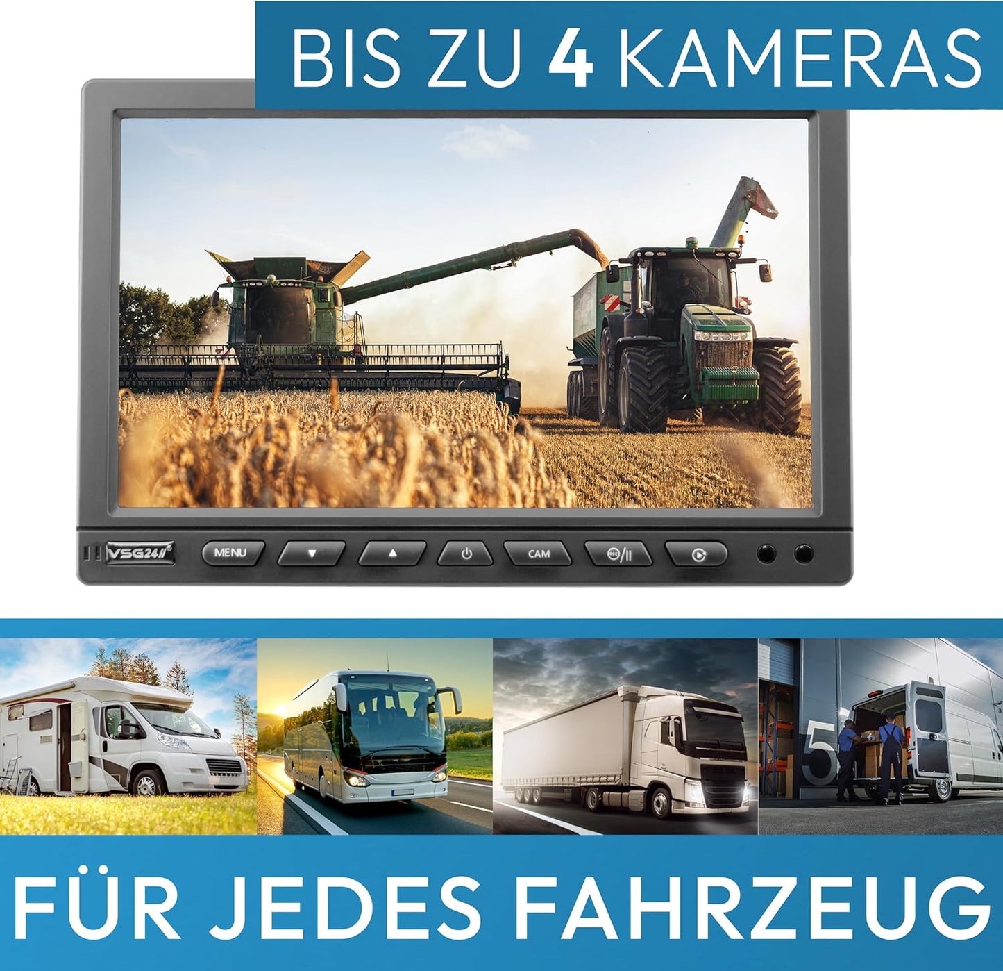 Rückfahrmonitor mit 4 Videoeingängen