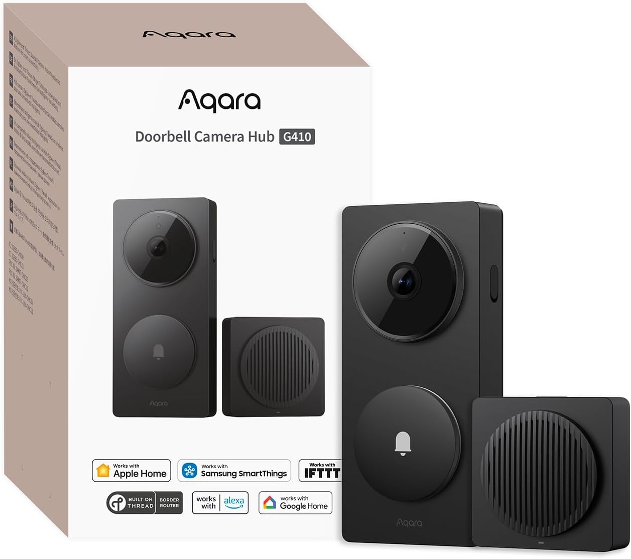 Smart Türklingel Kamera G410 mit 2k Video & Audio, Schwarz