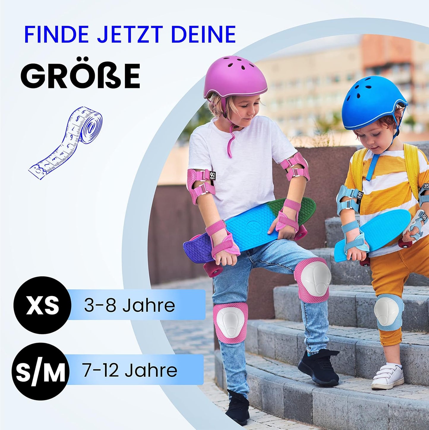 Inliner-Schutzausrüstung für Kinder, XS - 3-8 Jahre BLUE