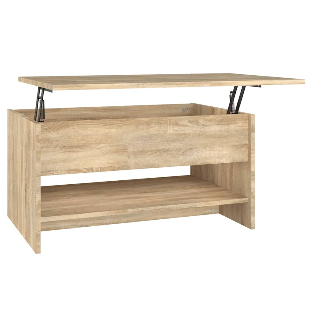Höhenverstellbarer Couchtisch mit Stauraum, 80 x 50 x 41.5 cm Braun 1