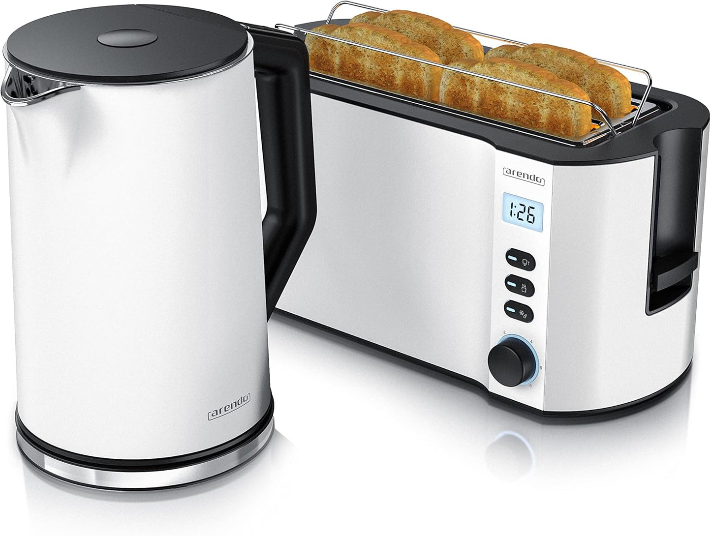 Wasserkocher und Toaster Set, D: Weiss