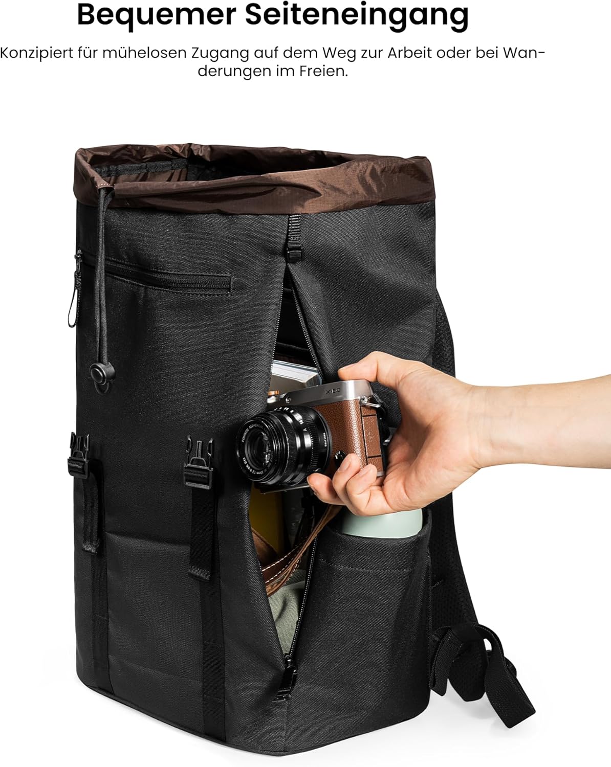 Wasserabweisender Laptop-Rucksack, Schwarz