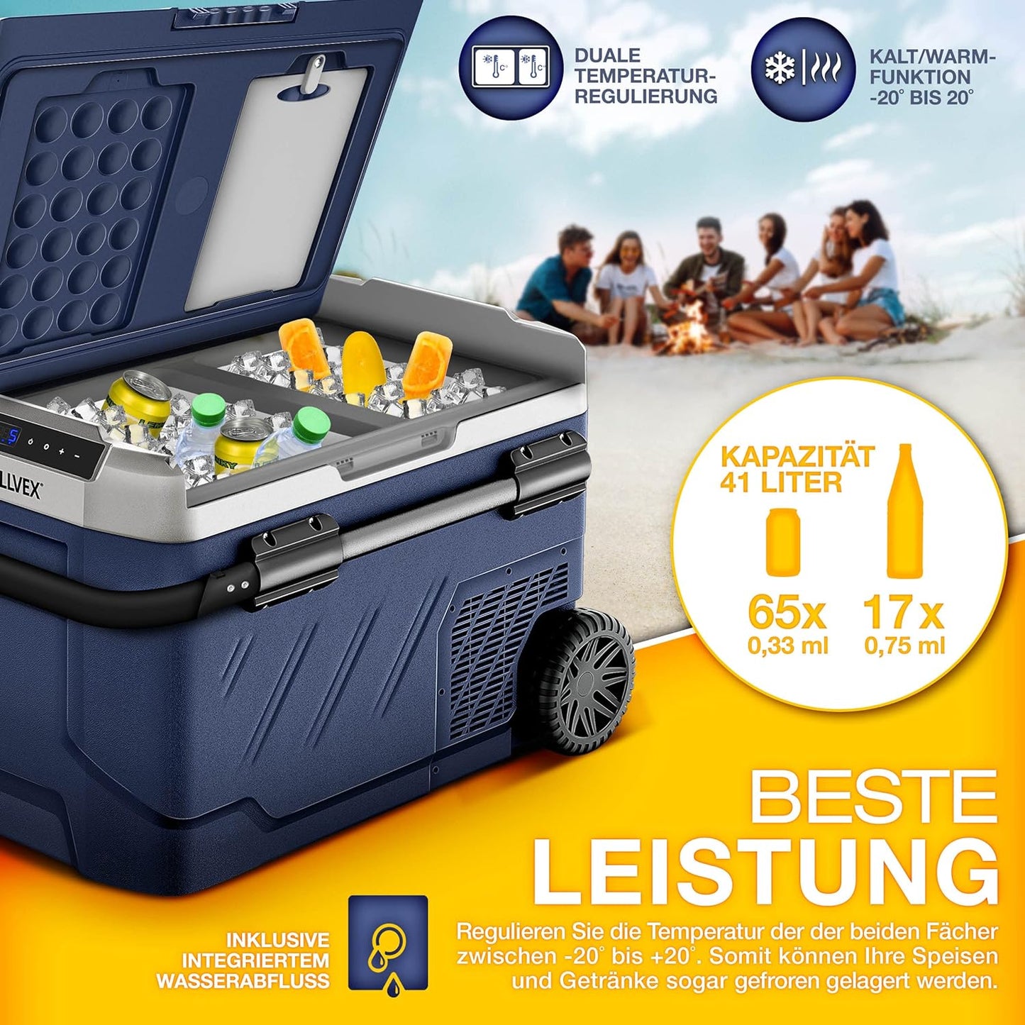 Elektrische Thermobox, 41 Liter Navyblau