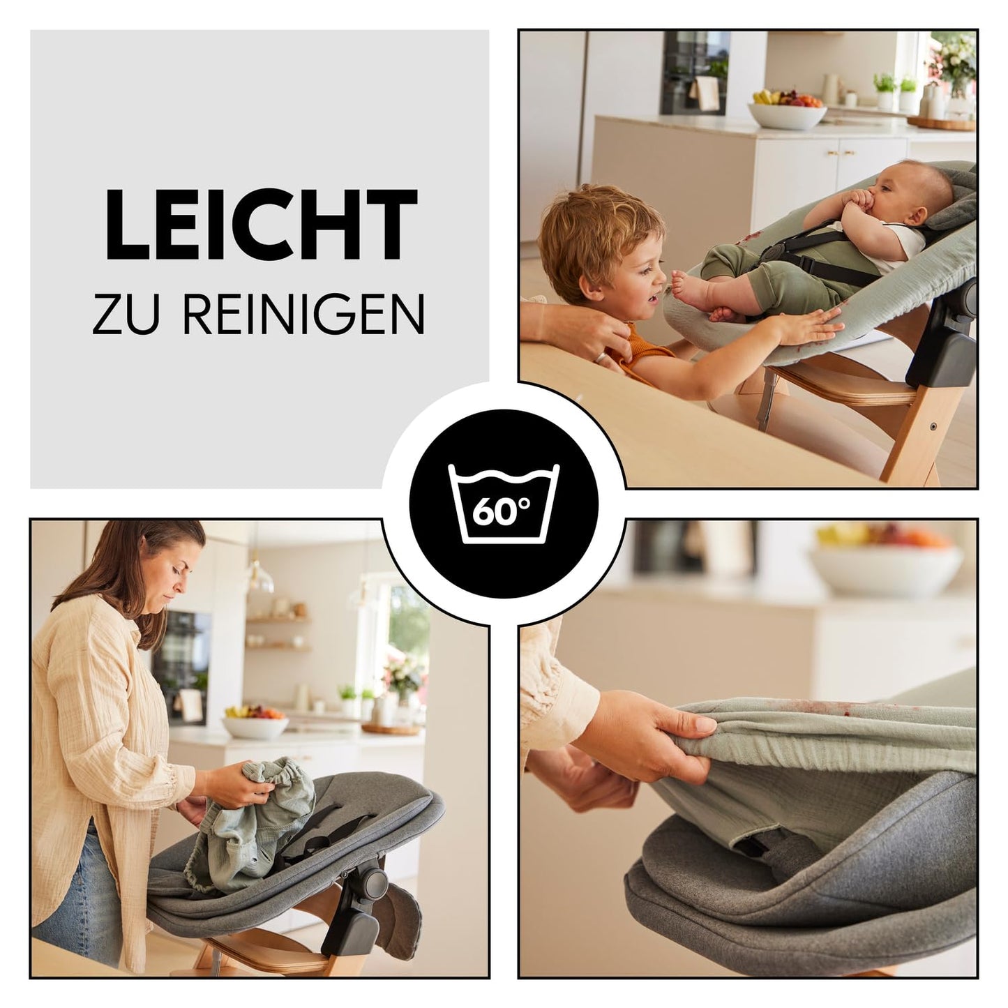 Schonbezug für Babywippe Highchair Bouncer, Beige