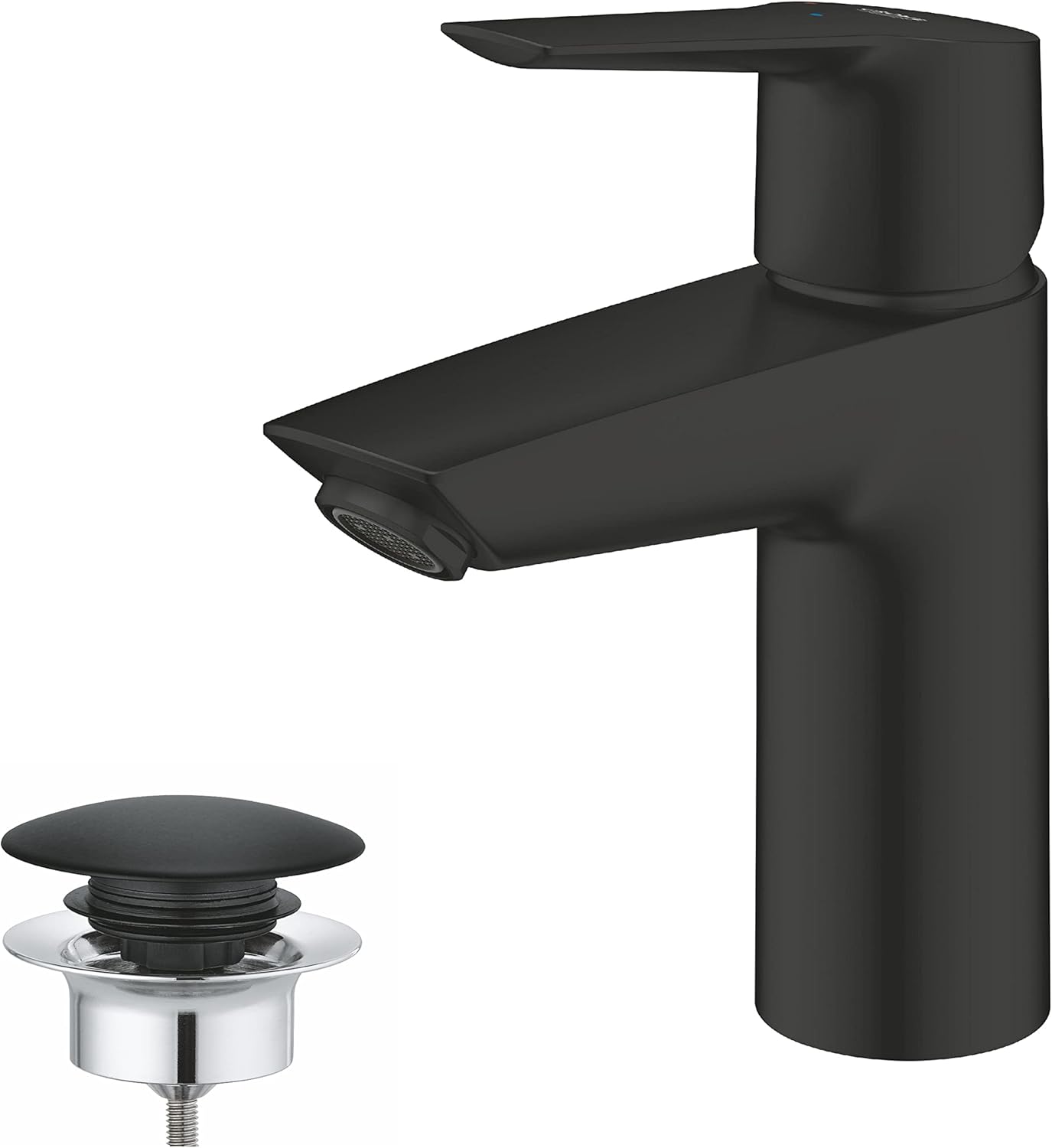 Einhand-Waschtischarmatur, Push-Open Ablauf ; Wasser- & energiesparend