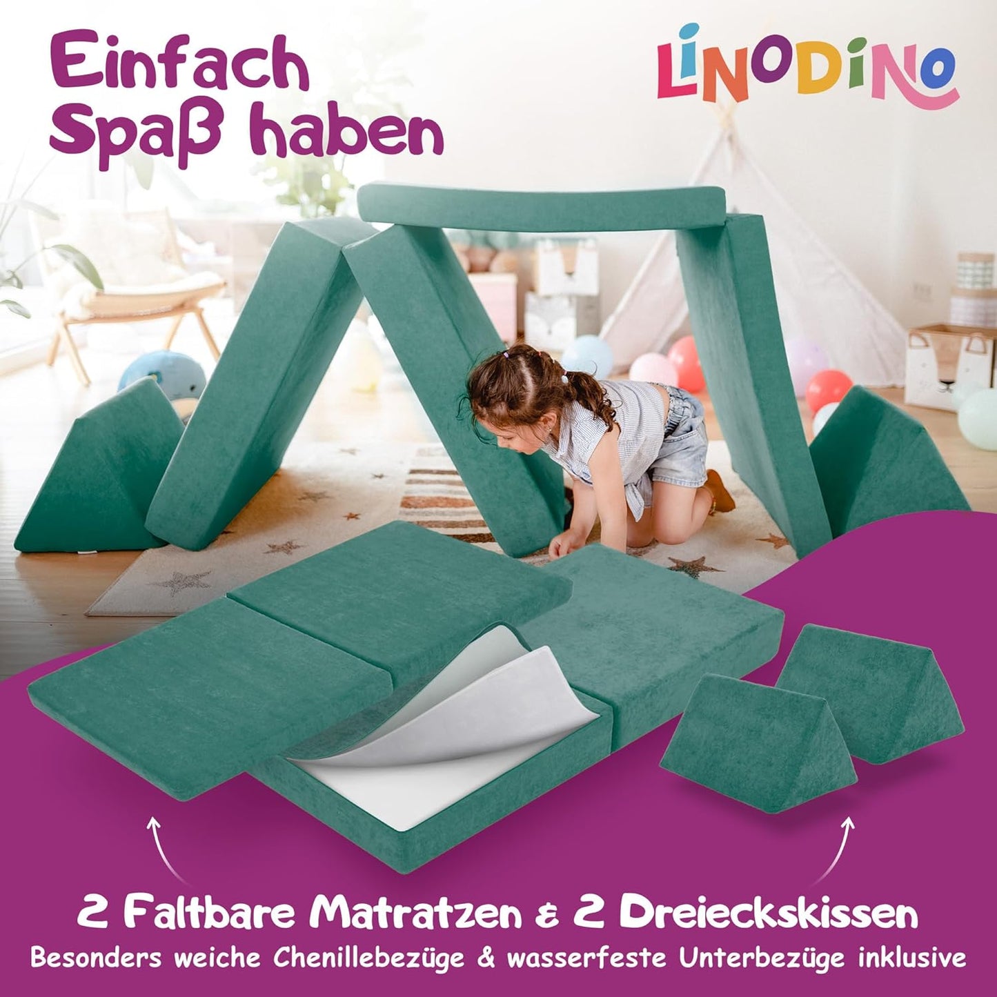 Spielsofa für Kinder, Urwaldgrün