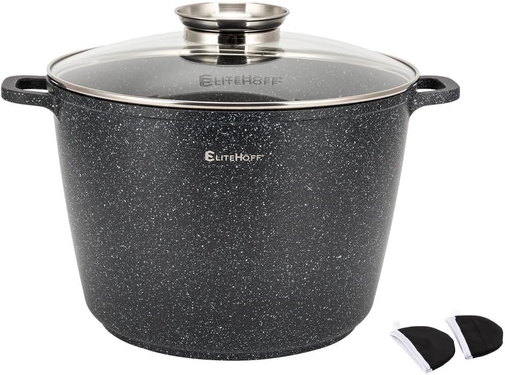 Kochtopf aus Aluminiumguss, Schwarz 10L Ø 28 cm