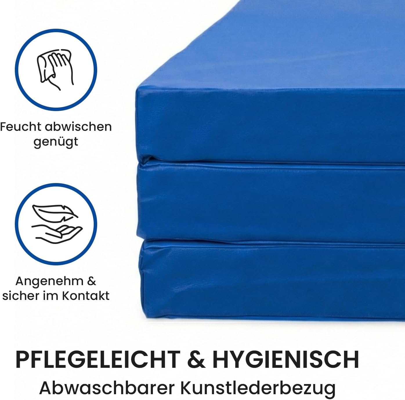 Klappbare Weichboden- und Turnmatte 210 x 100 x 8 cm, Blau