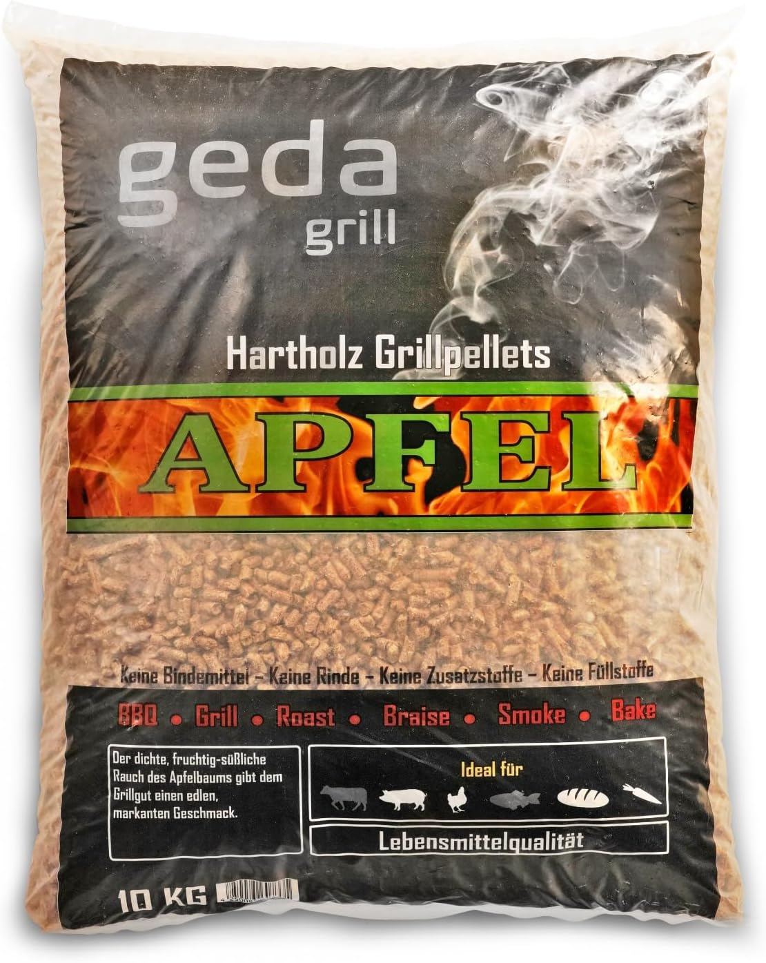 Grillpellets für Pelletsmoker, Apfel 10kg