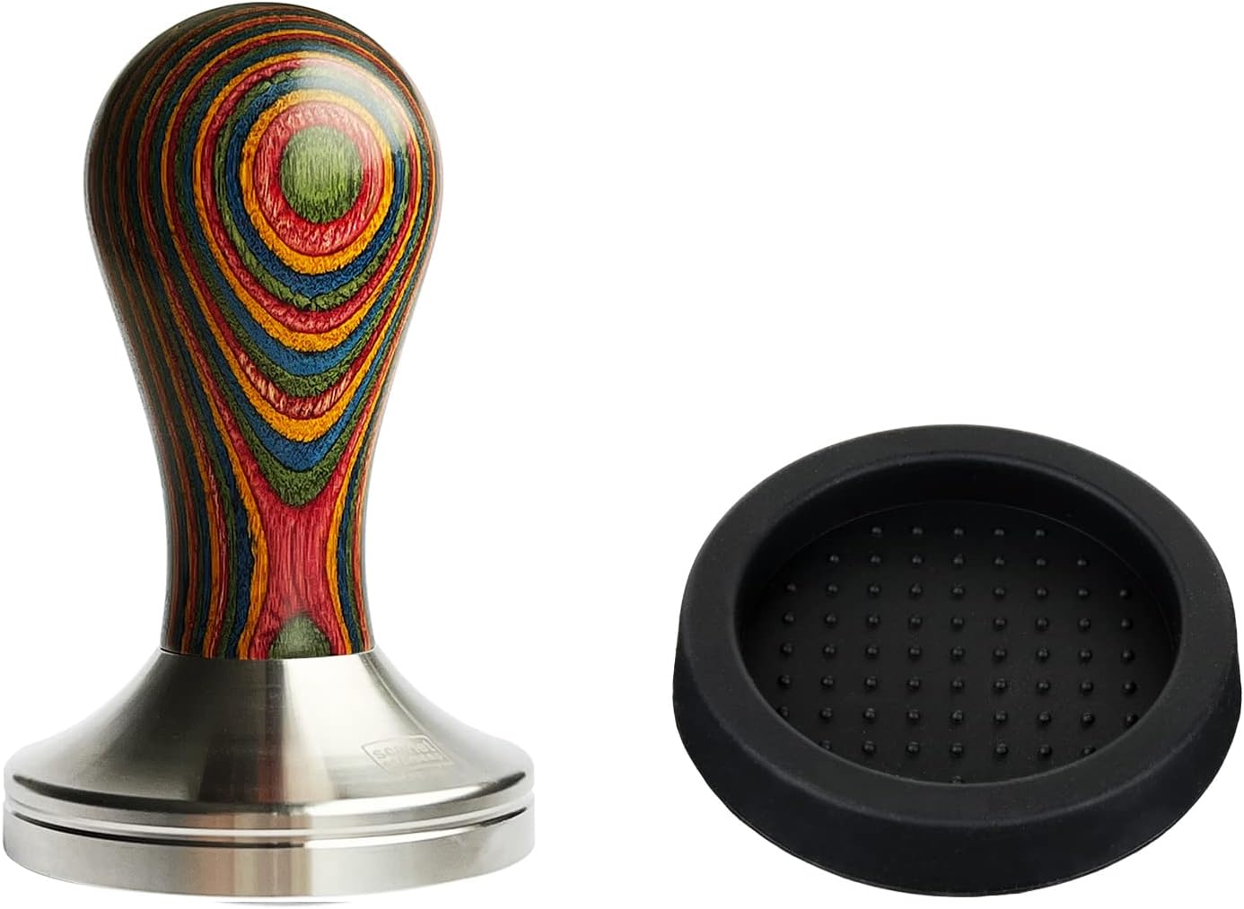 Classic colorato Tamper-Set mit Tamperablage, 51 mm, Multi Set (51 mm + Tamperablage)