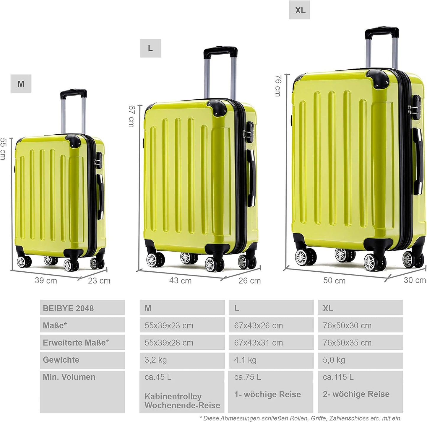 Reisekoffer Set, Green