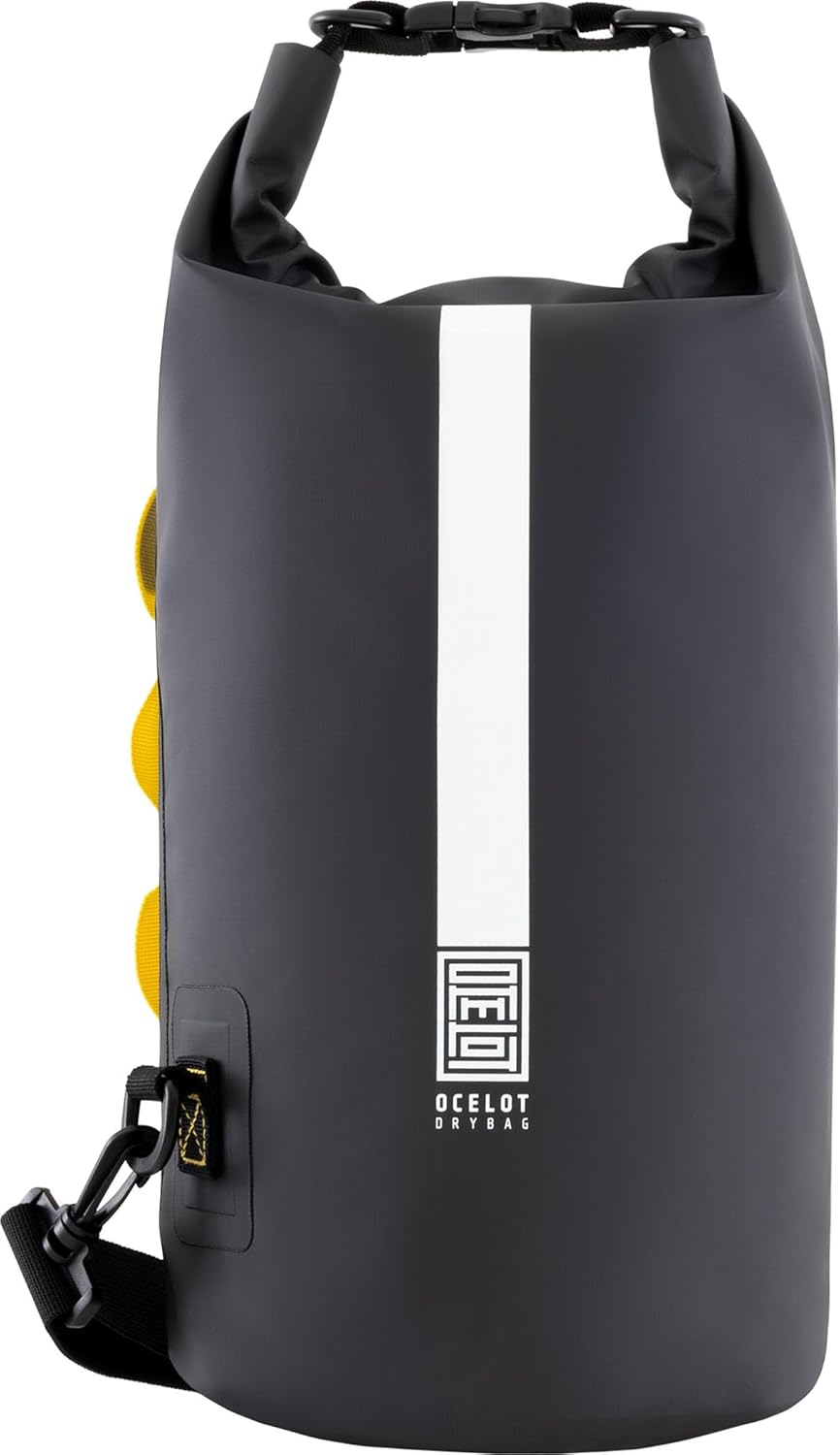 Ocelot Dry Bag für Wassersport, Schwarz/Gelb 10 L