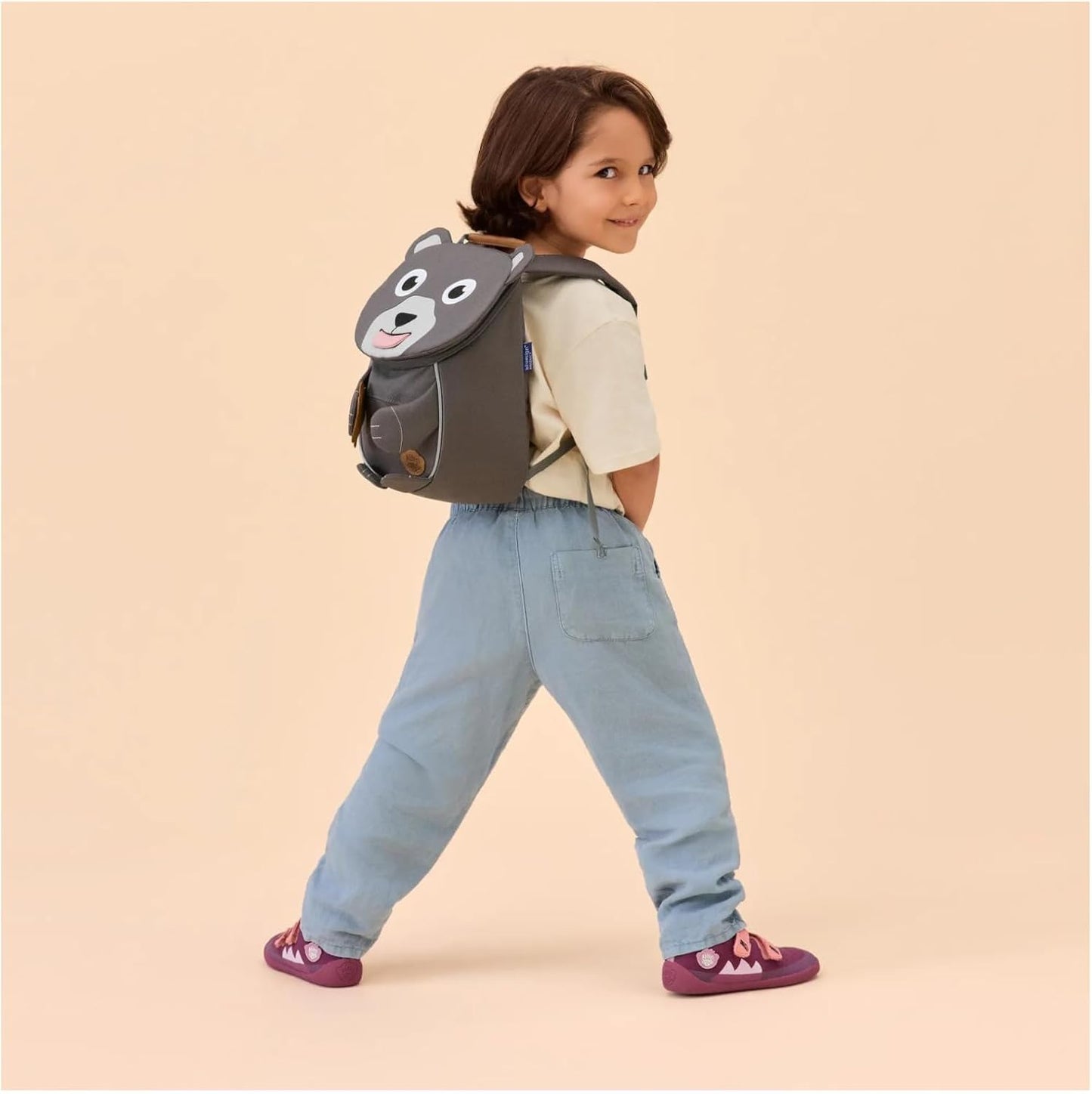 Kindergartenrucksack Kleiner Freund, Einheitsgrösse Pure Bär - Grau