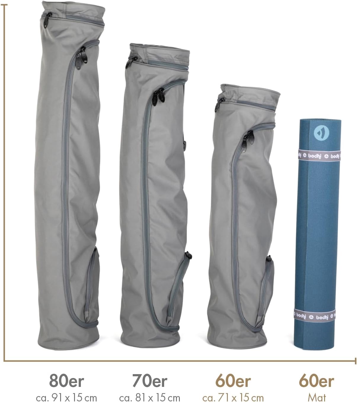 Yogatasche für Matte & Zubehör (spritzwassergeschützt), Lila 60 cm