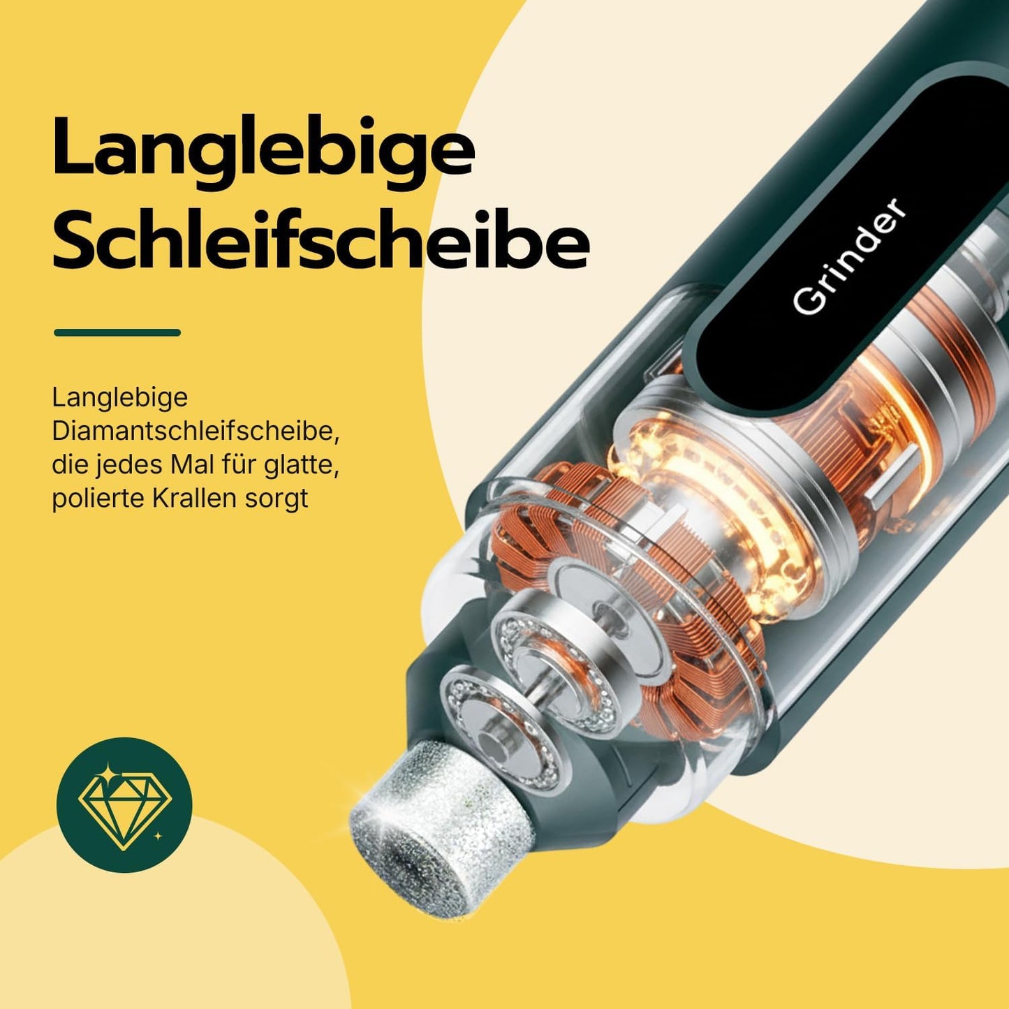 Krallenschleifer mit LED und 5 Stufen