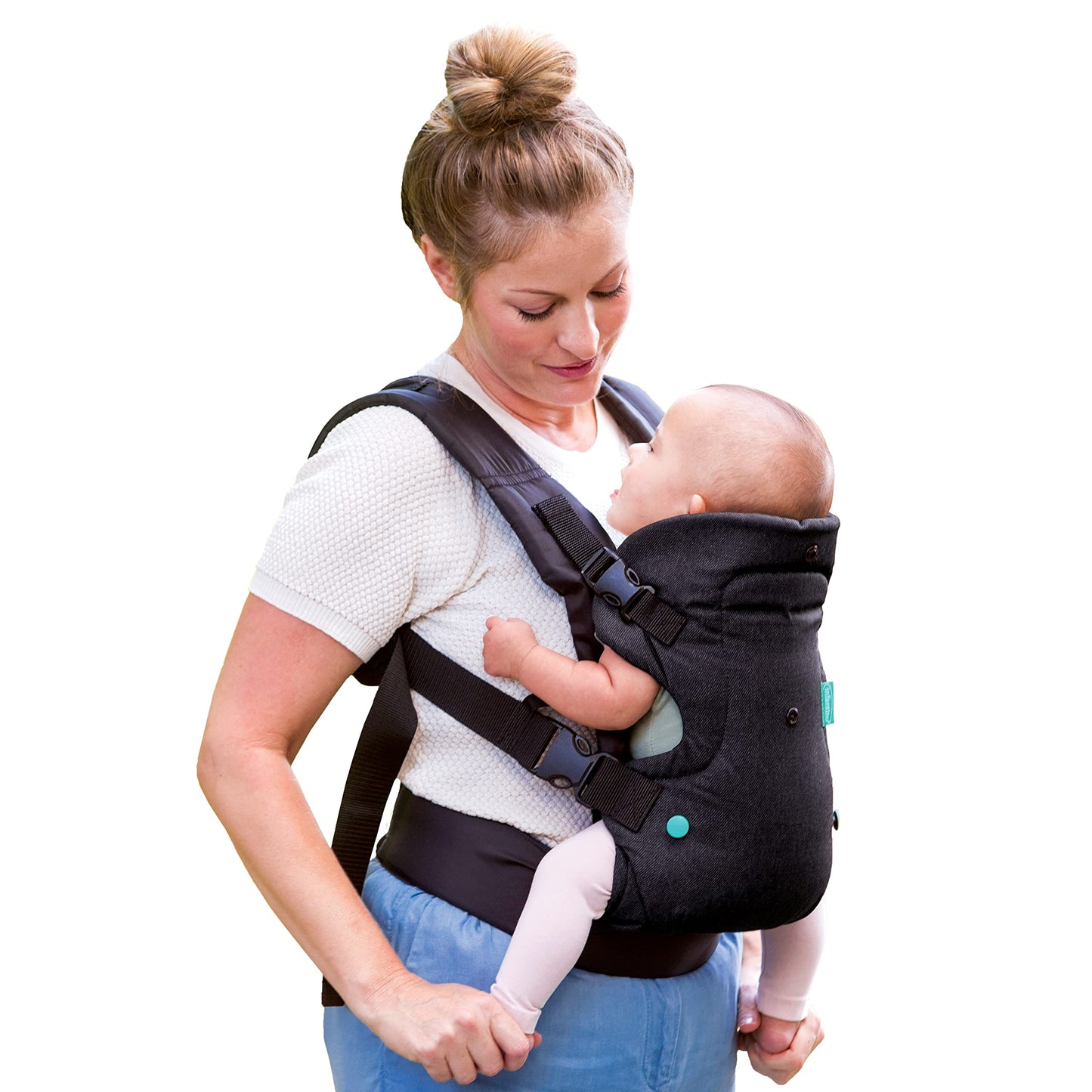 Ergonomische 4-in-1 Babytrage umwandelbar, Black Denim