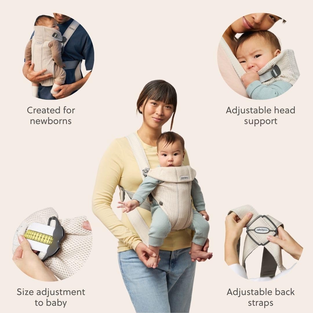 Babytrage Mini, 3D-Netzstoff Creme