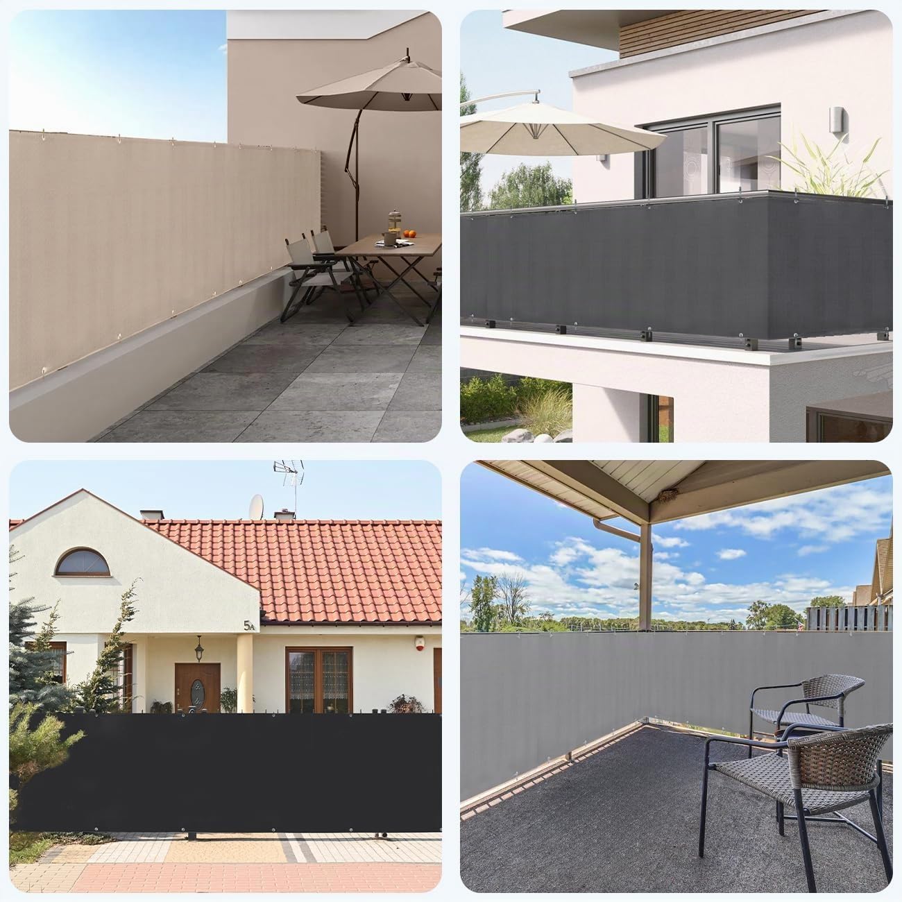 Balkon Sichtschutzverkleidung, 0.9×3m Anthrazit