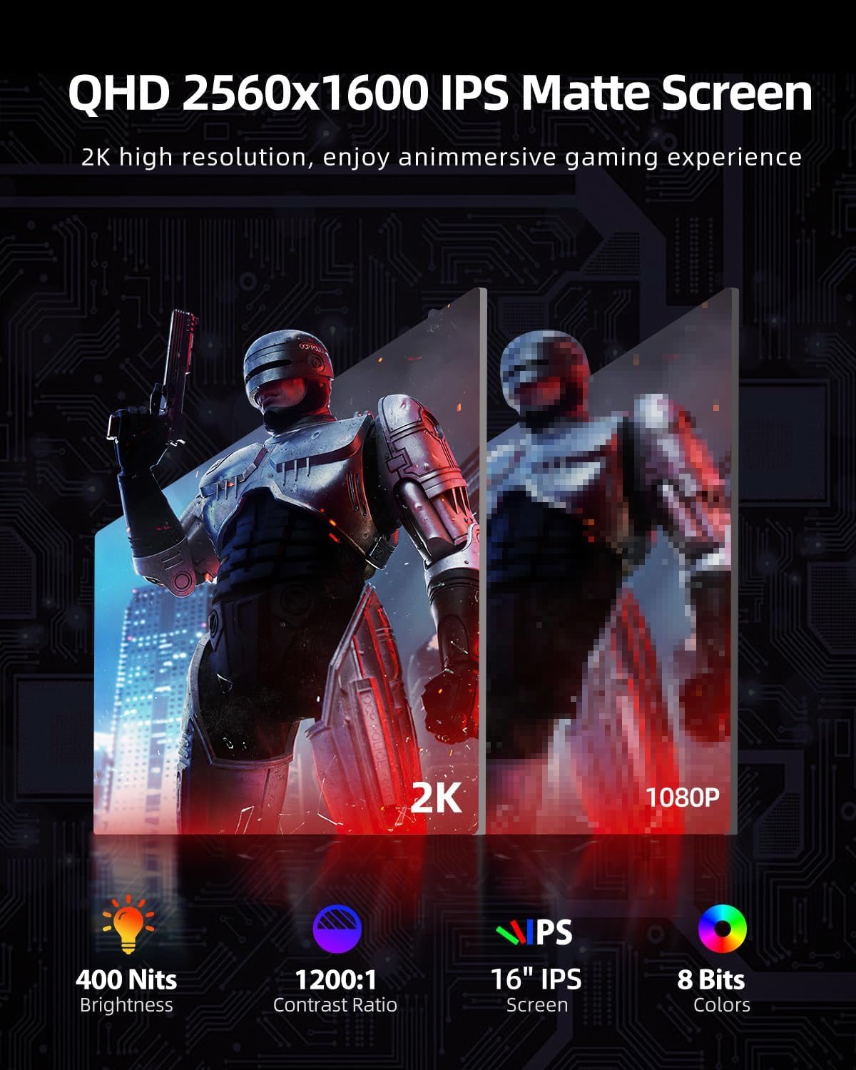 Tragbarer 2K Monitor, 2K 120Hz