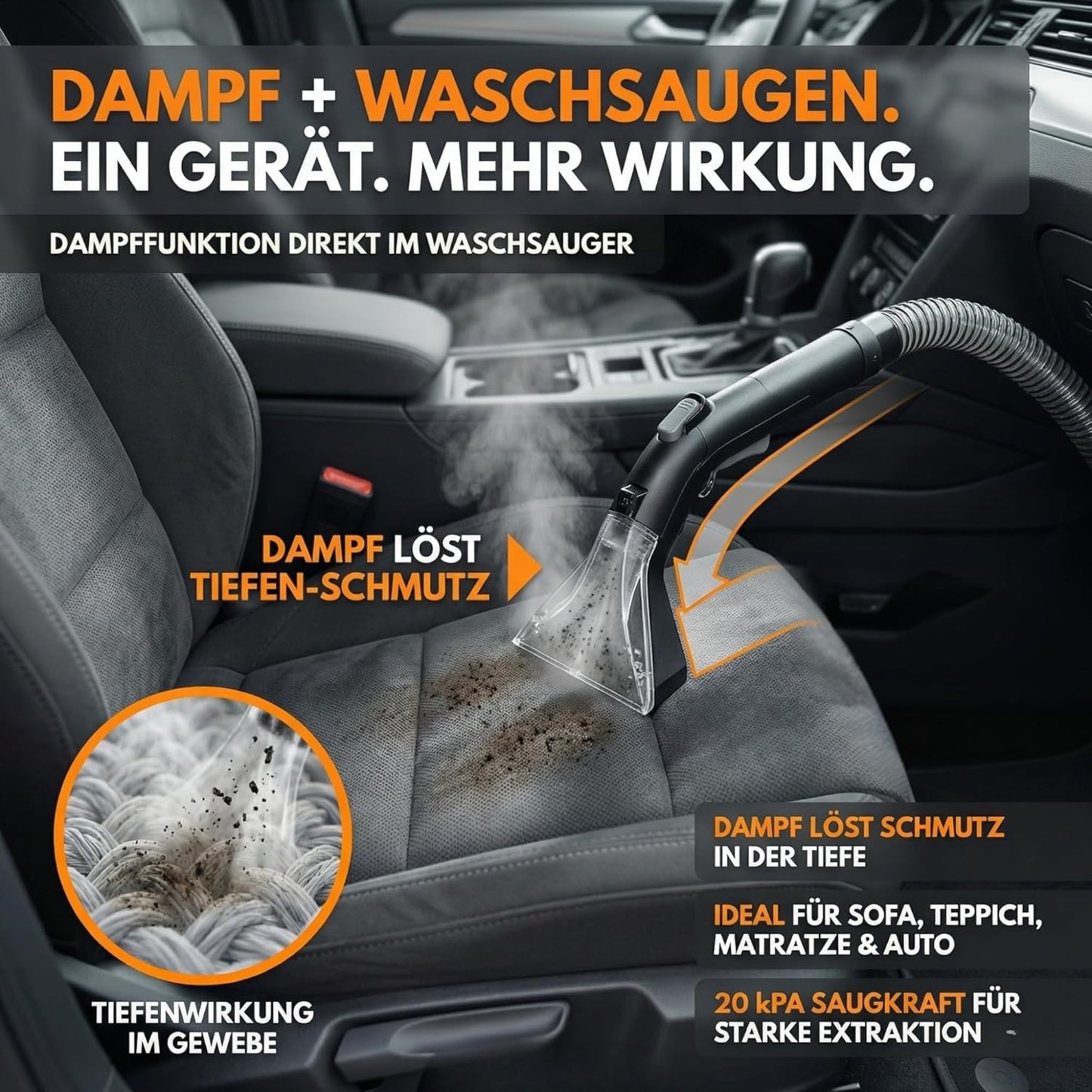 Hydro 9000 Max Waschsauger mit Dampfsauger, Waschsauger