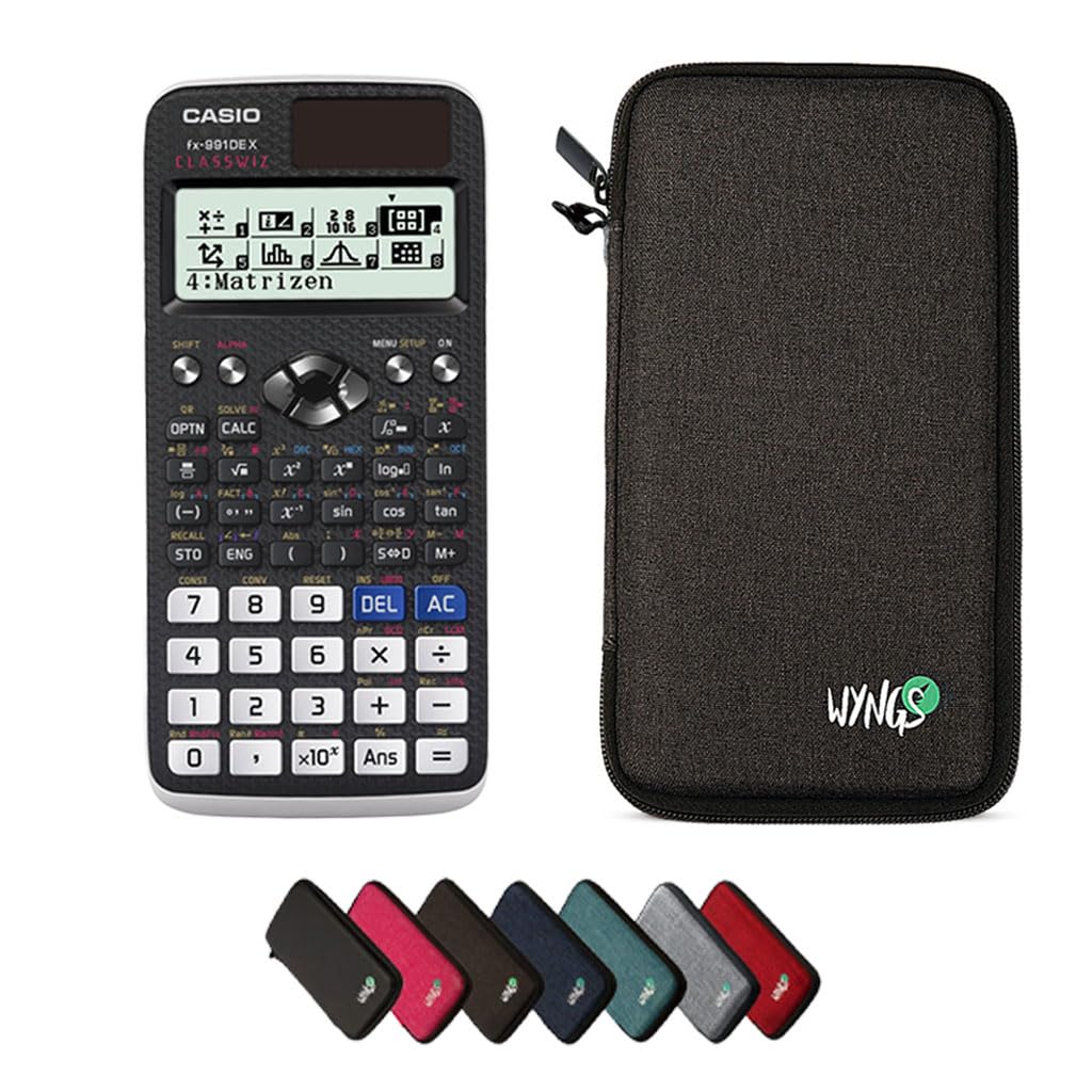 Wissenschaftlicher Taschenrechner fx-991DE X Classwiz mit Schutzhülle, Dunkelgrau